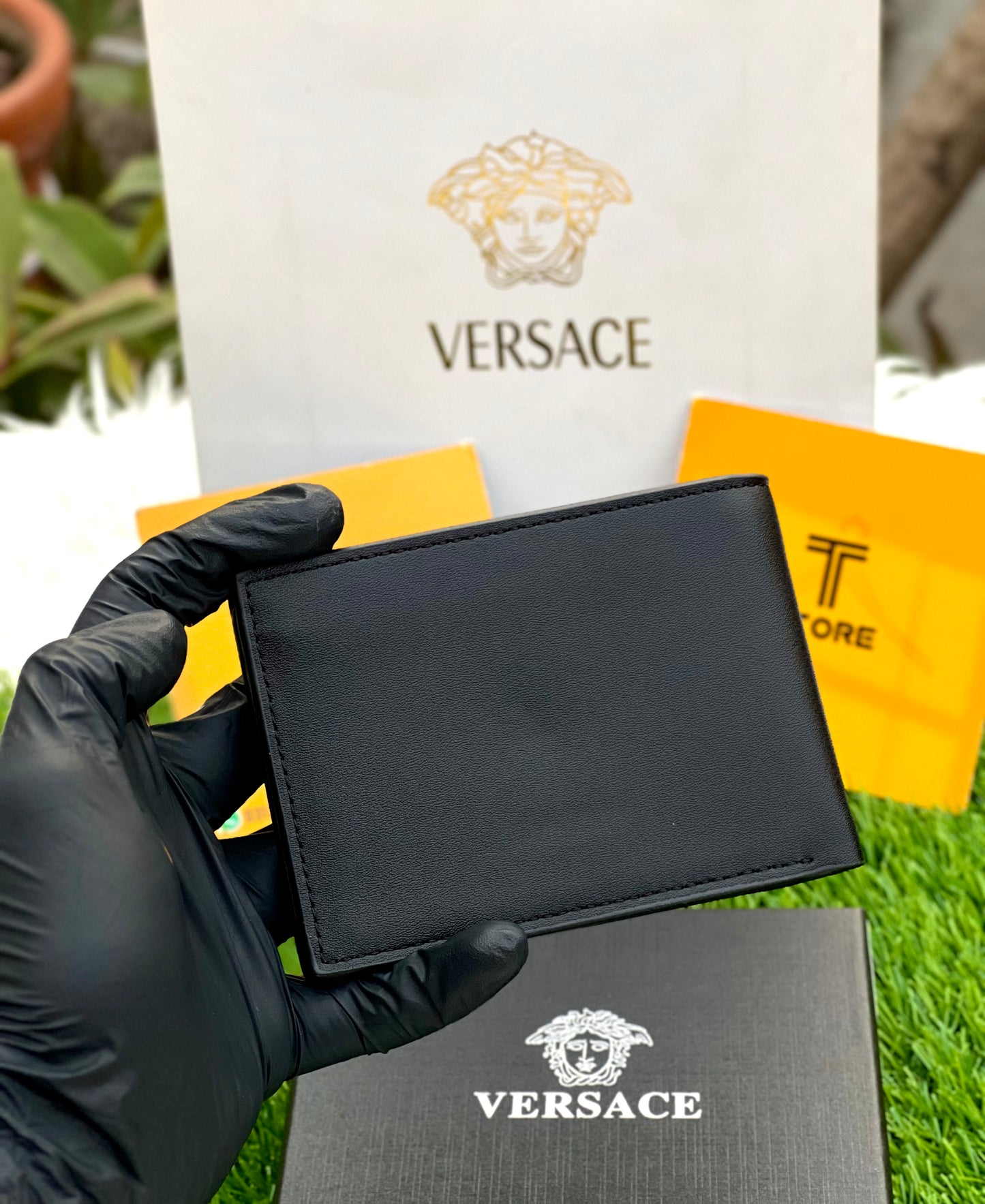 Versace Black Middle Logo Wallet