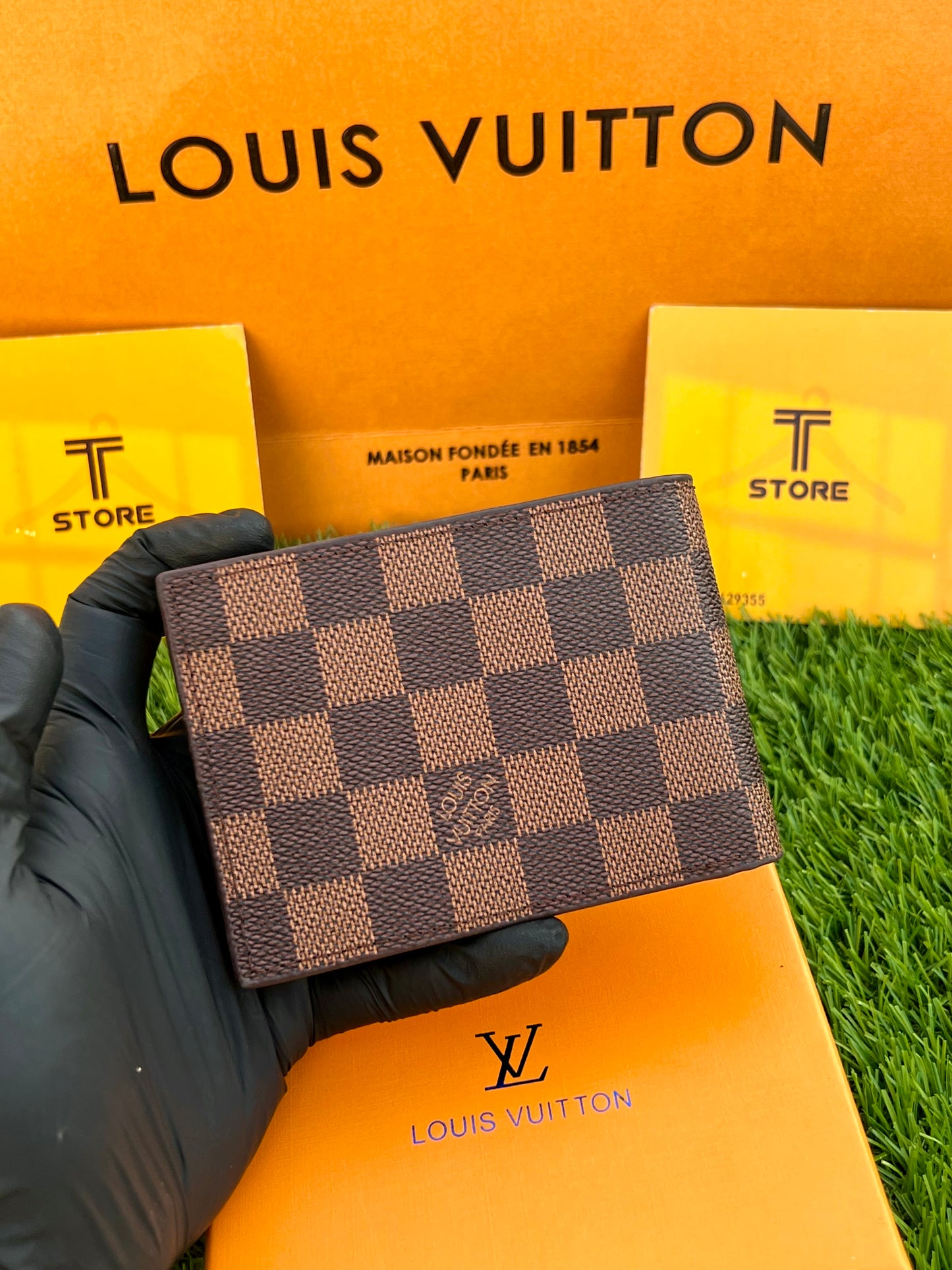 LV Brown Check Wallet