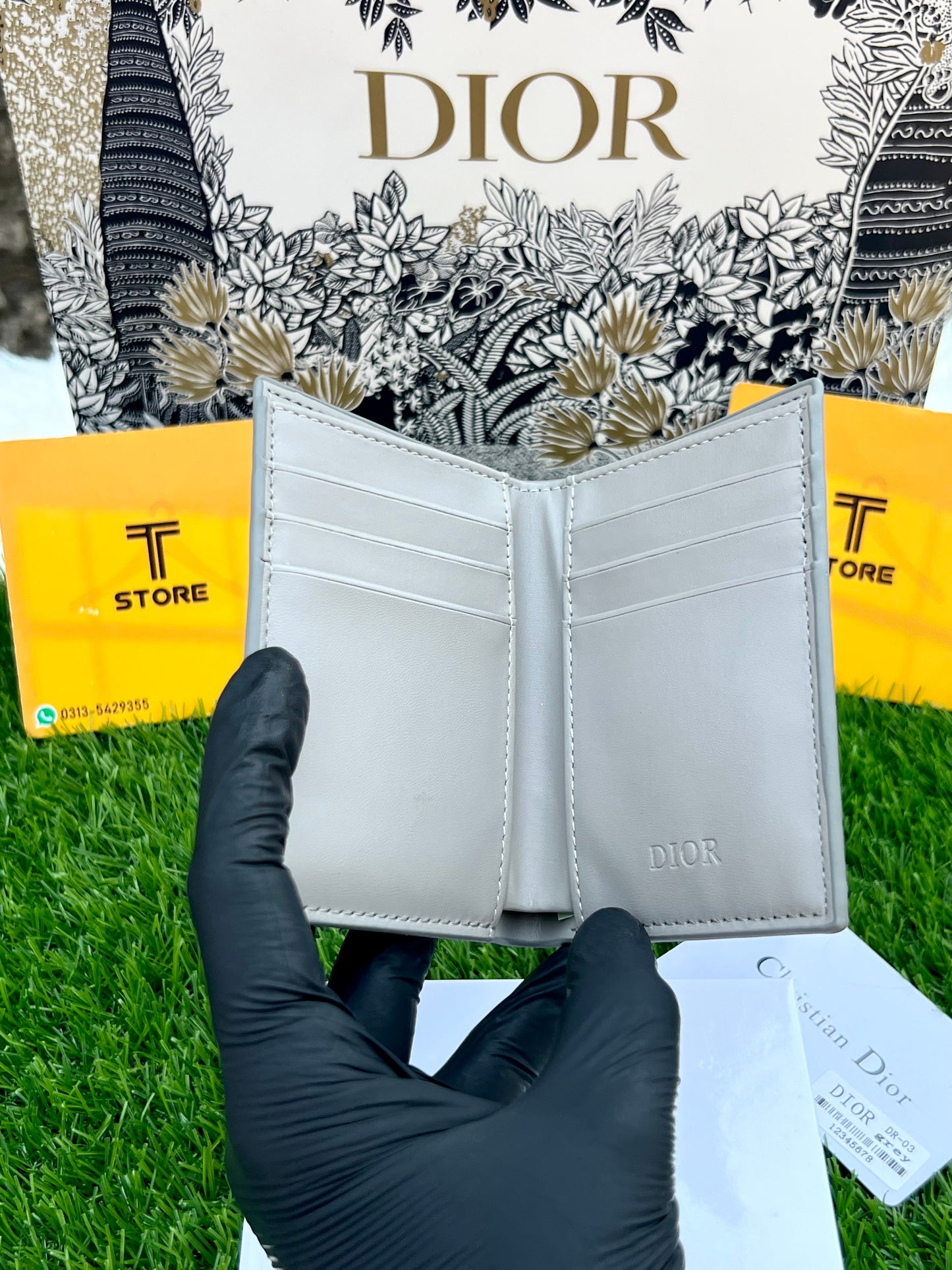 Dior Grey Pocket Organizer/Cardholder + Cash Pocket