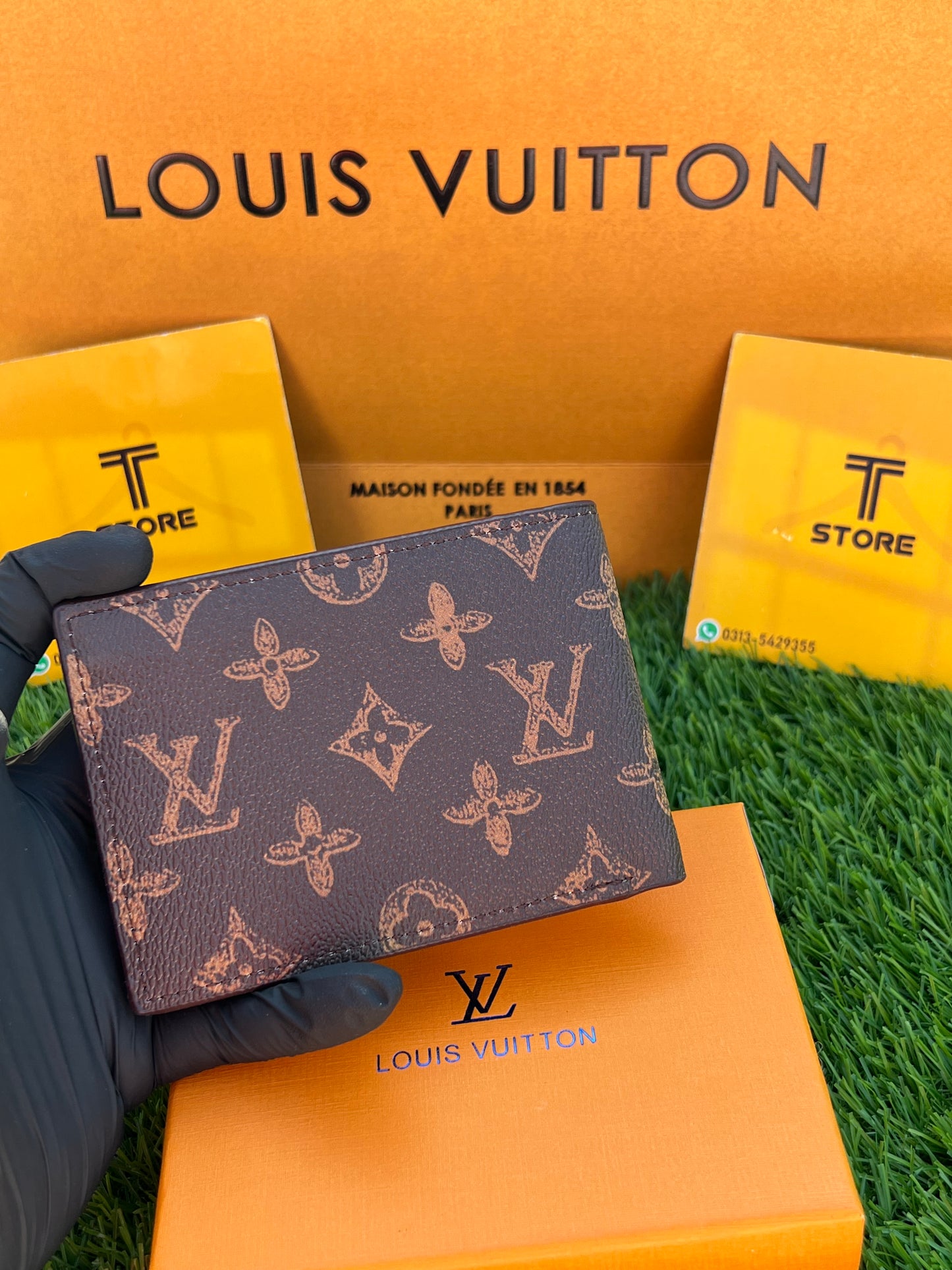 LV Brown Flower Printed Wallet