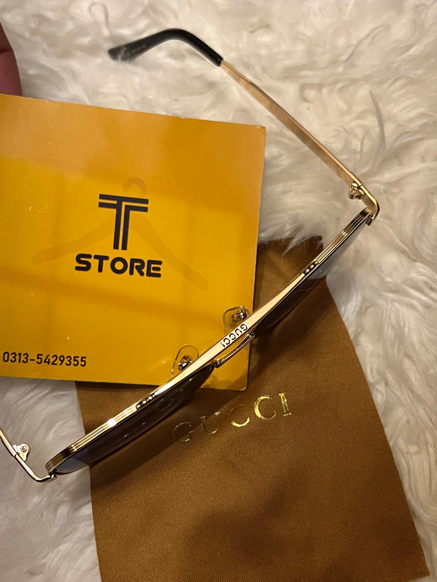 Gucci Golden Frame Men’s Sunglasses
