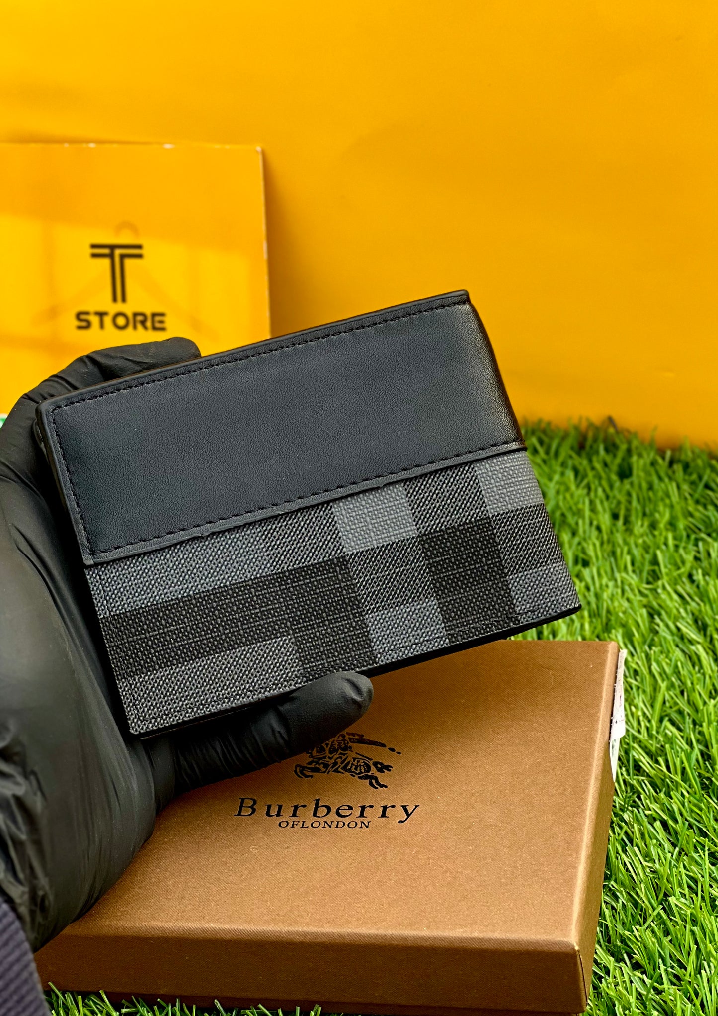 Burberry Black Check Wallet