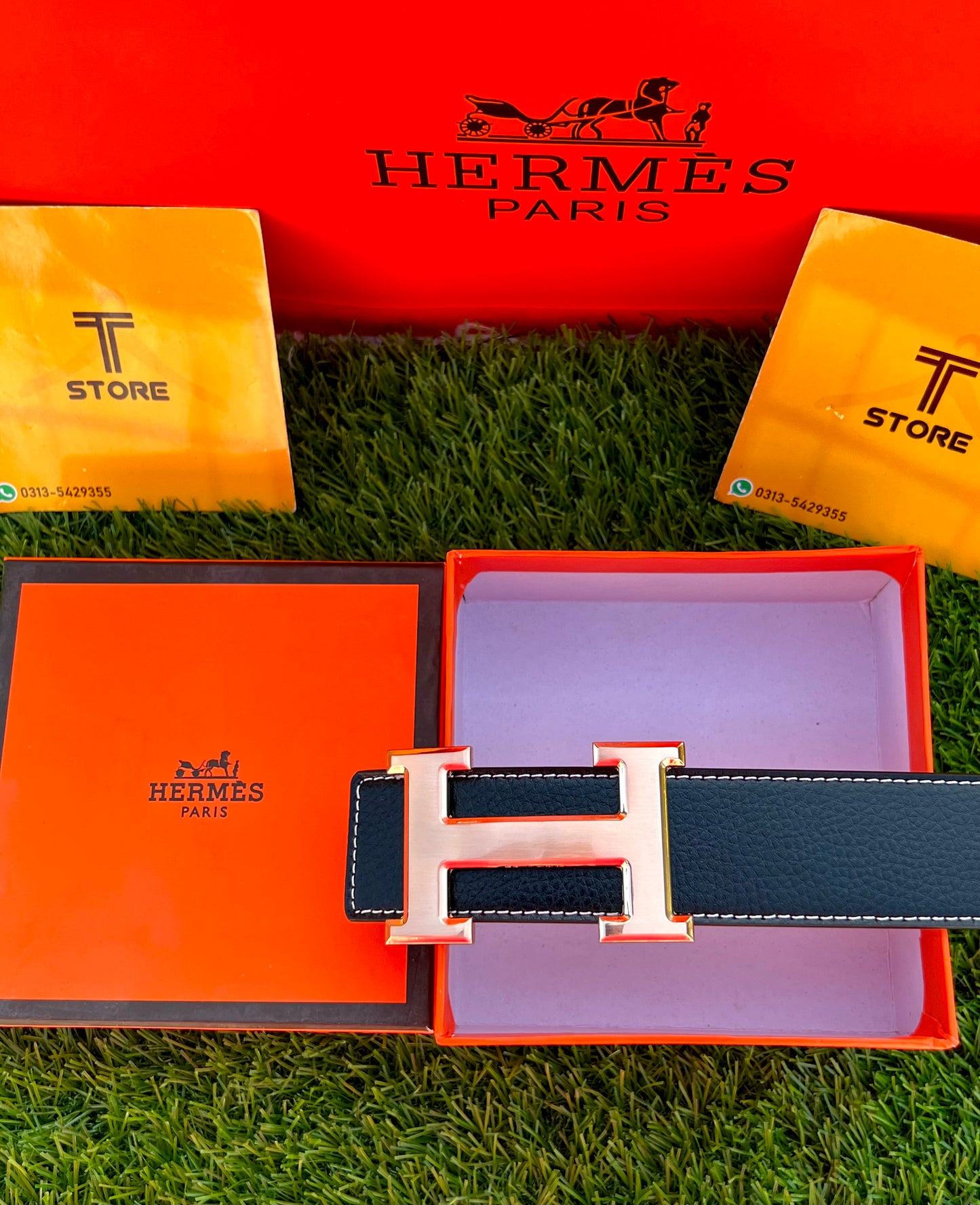 Hermes Golden Buckle Leather Belt