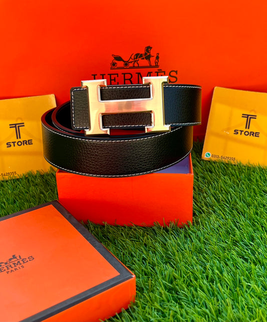 Hermes Golden Buckle Leather Belt