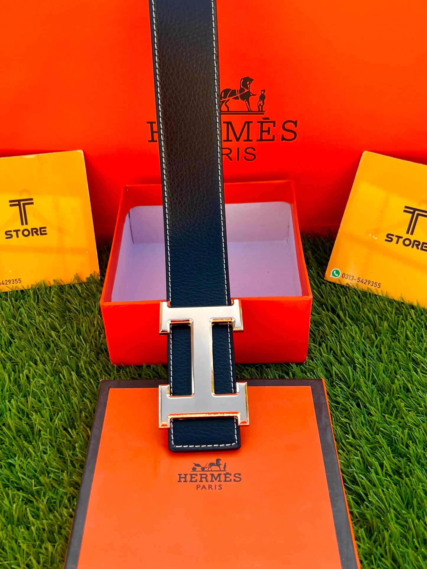 Hermes Golden Buckle Leather Belt
