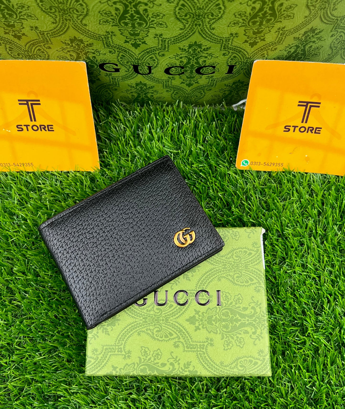 Gucci Black GG Plain Wallet