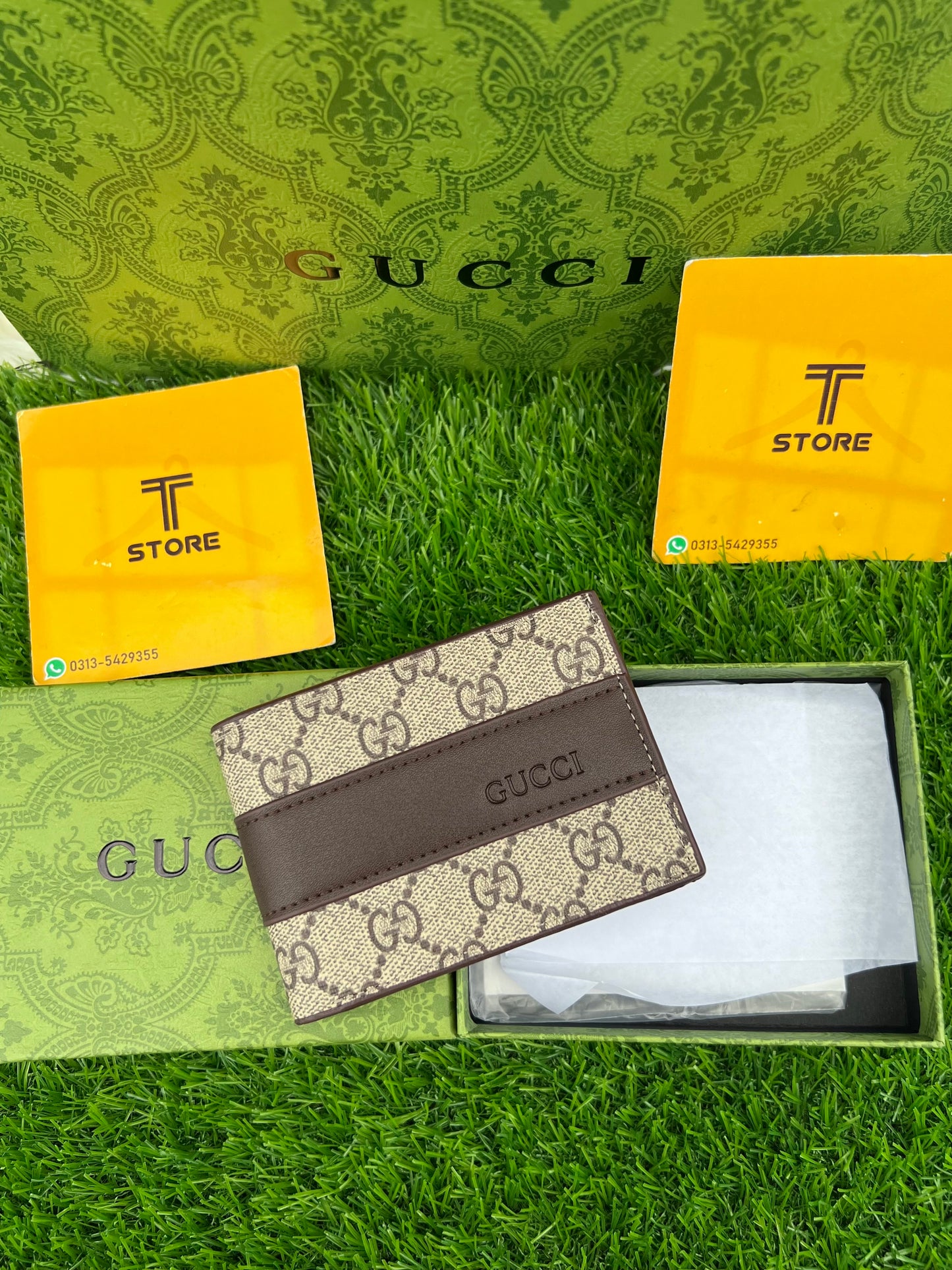 Gucci Middle Brown Strip Wallet