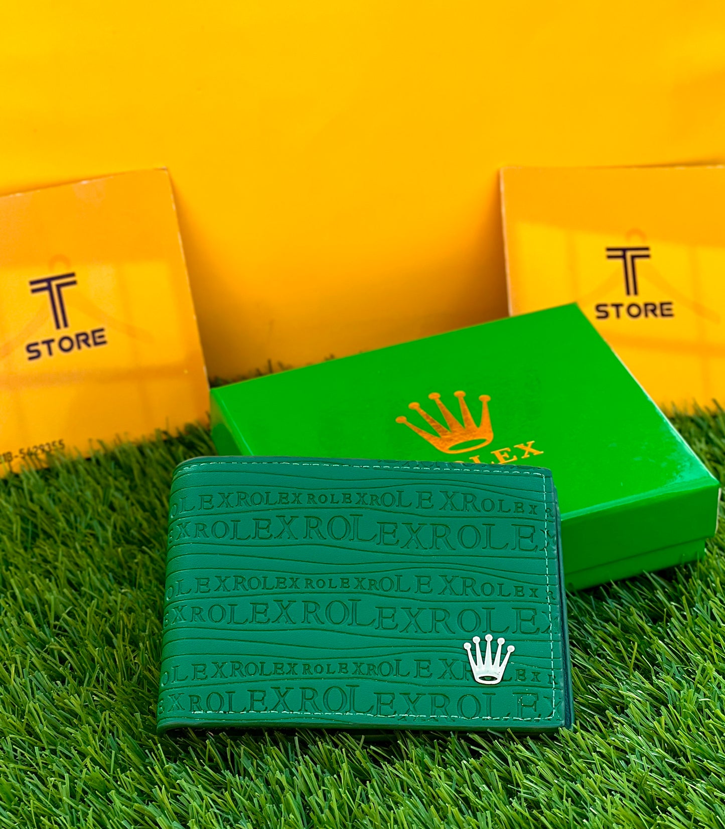 Rolex Embossed Green Wallet