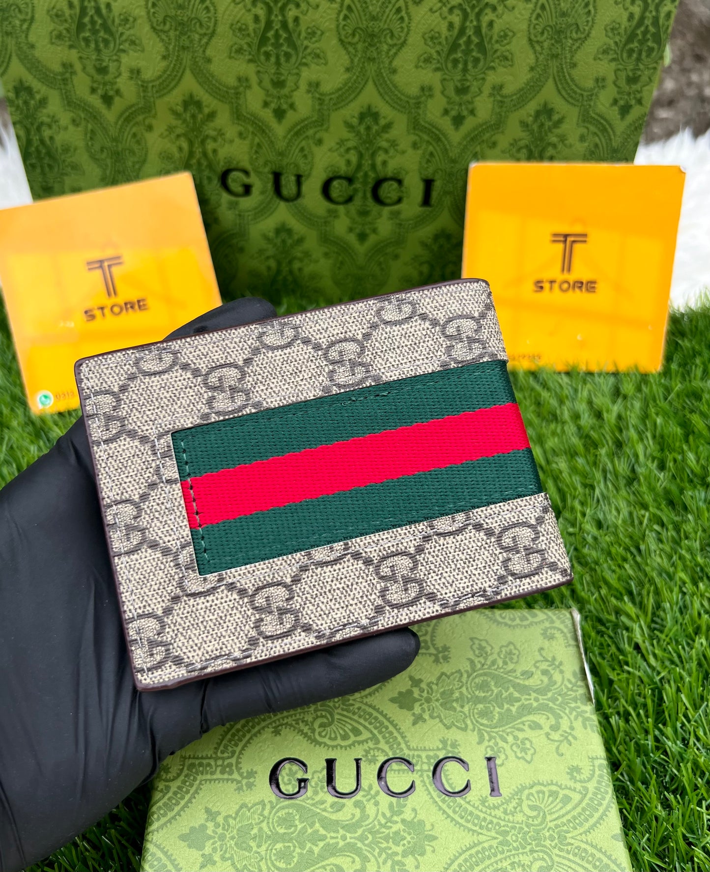 Gucci Bee Strip Beige Wallet
