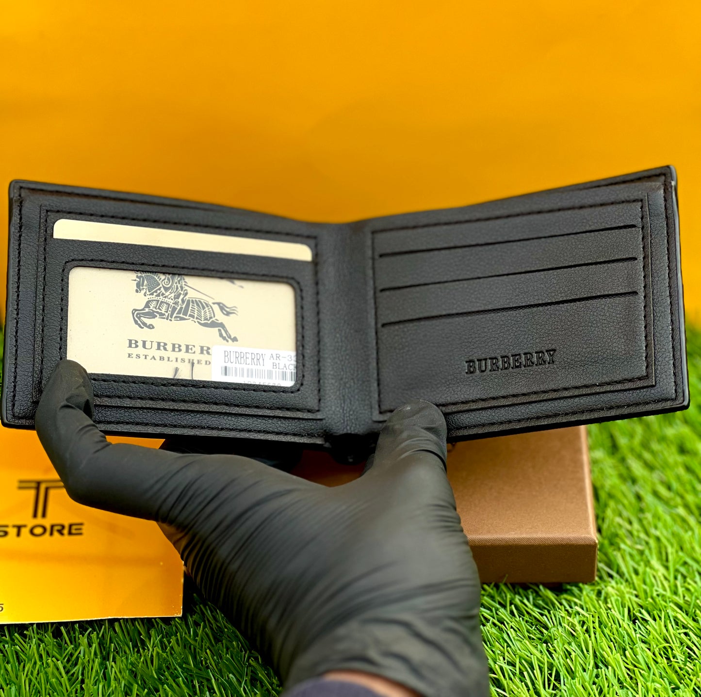 Burberry Black Check Wallet