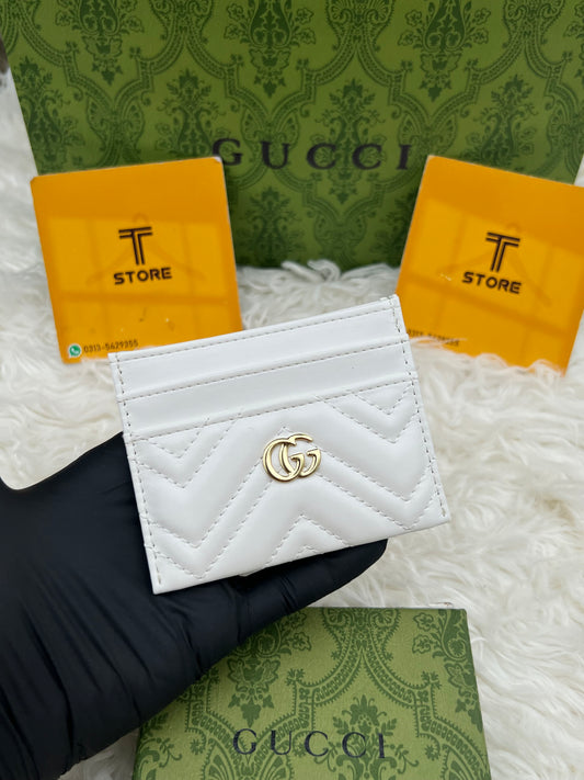 Gucci White Plain Logo Cardholder