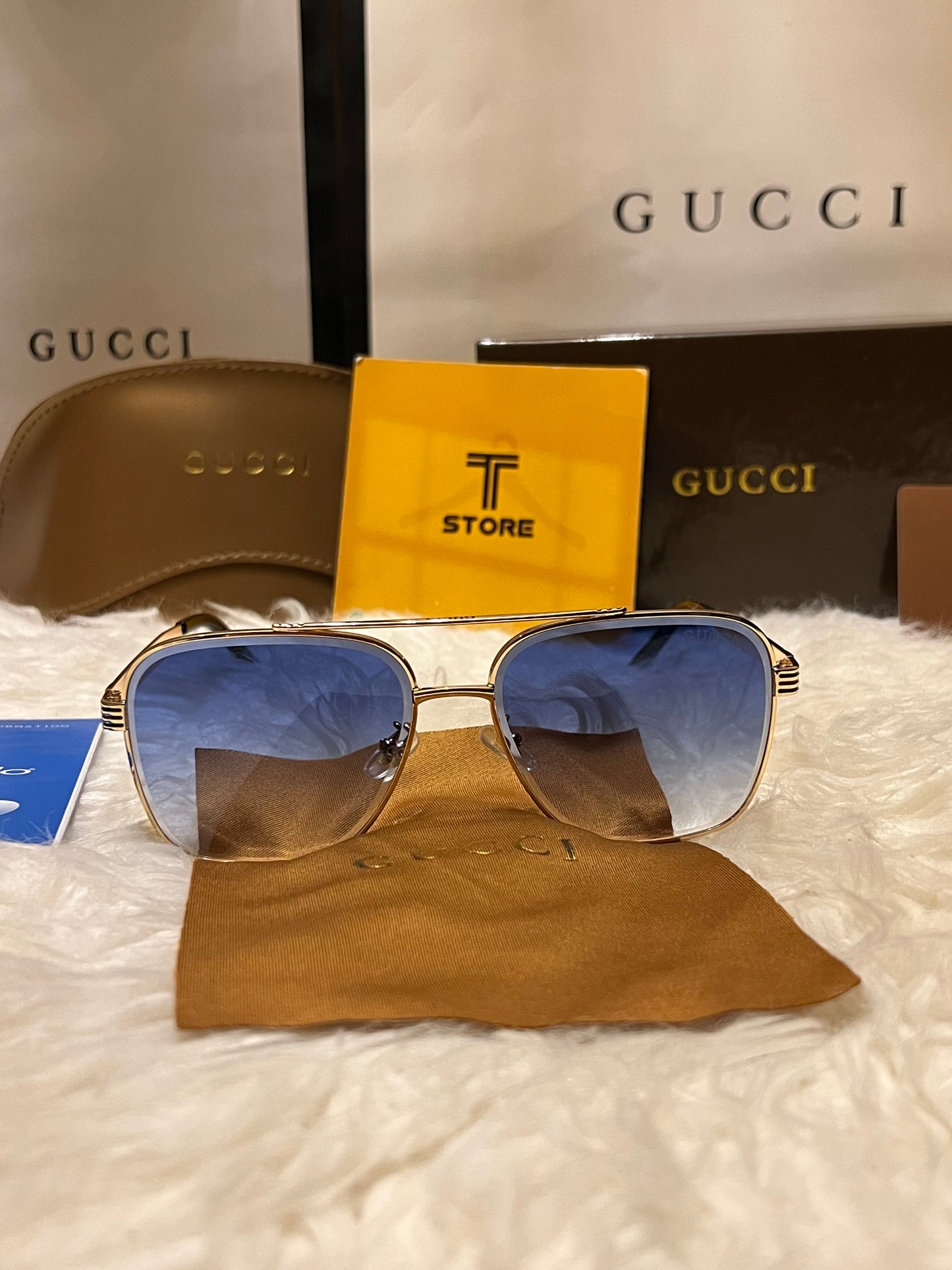 Gucci Golden Frame Men’s Sunglasses