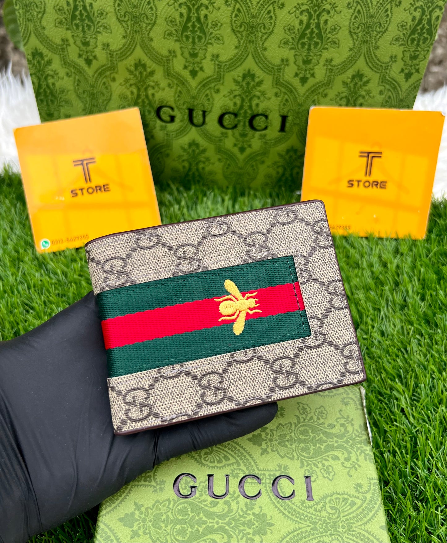 Gucci Bee Strip Beige Wallet