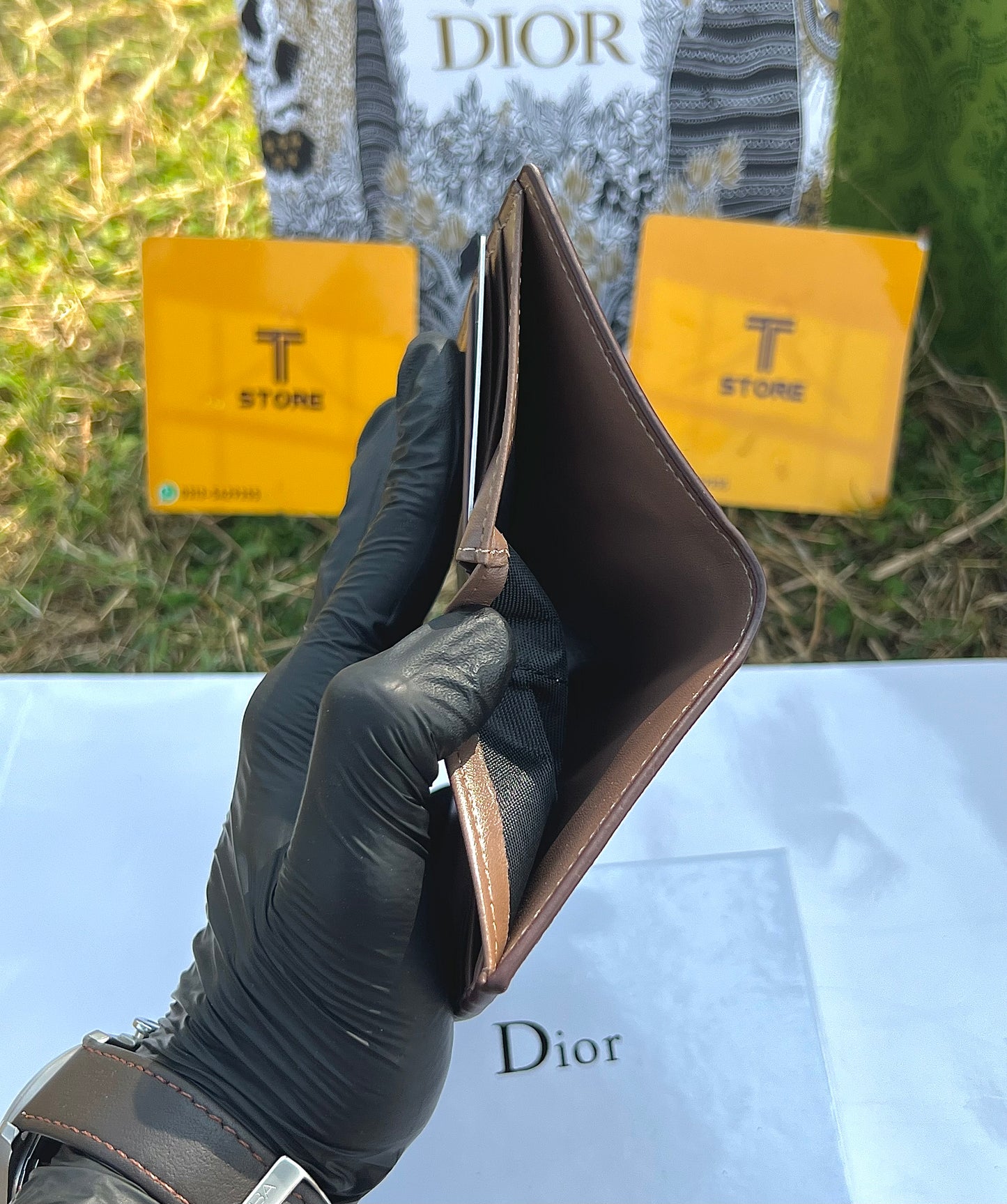 Dior Brown Pocket Organizer/Cardholder + Cash Pocket
