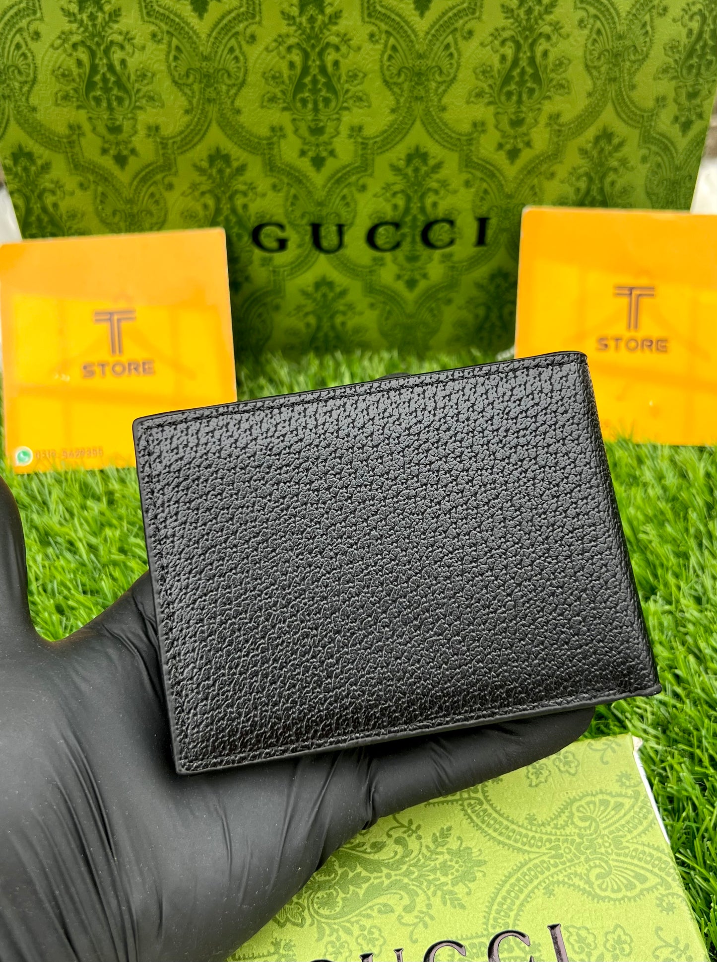 Gucci Black GG Plain Wallet