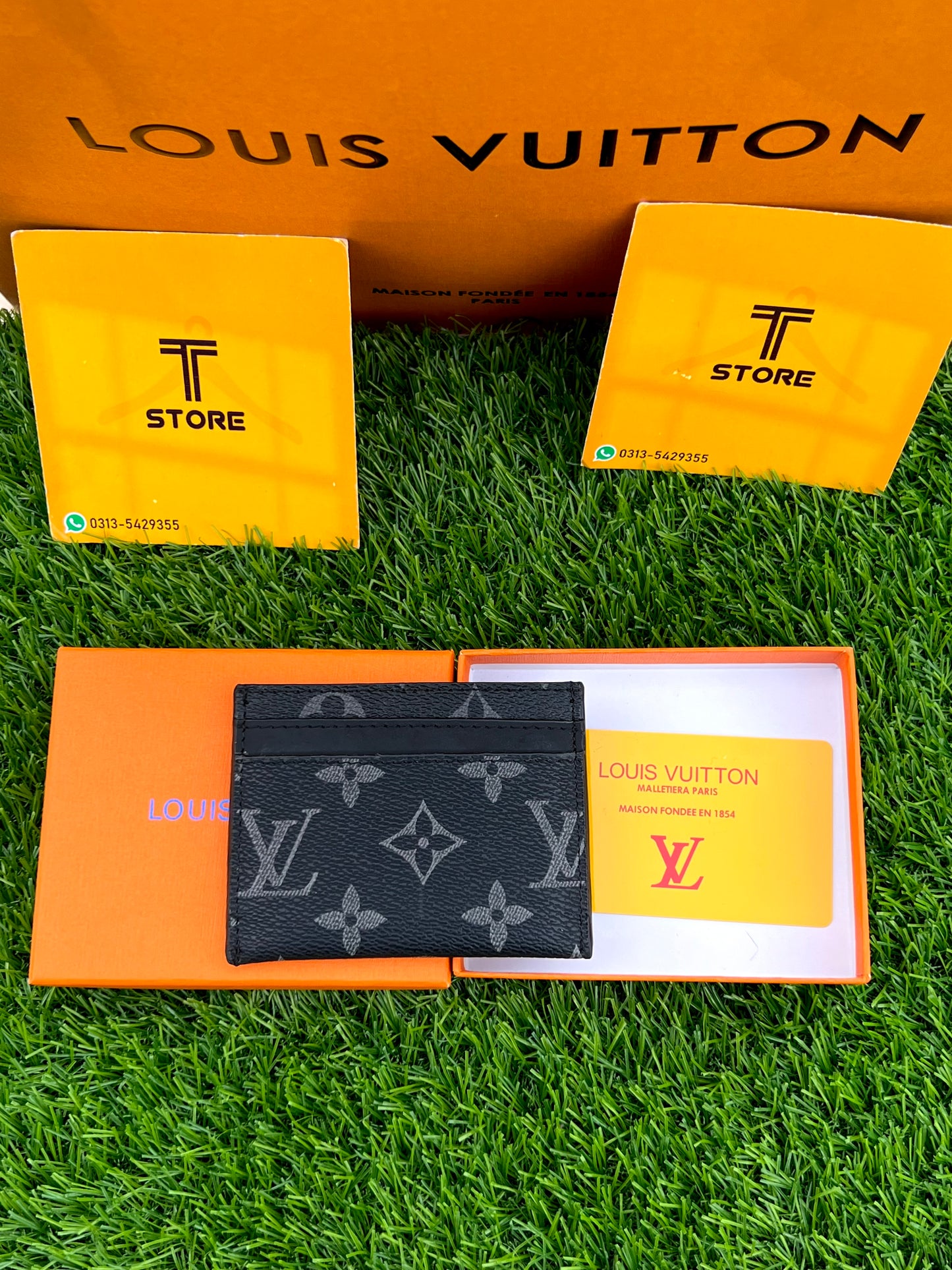 LV Black Flower Cardholder