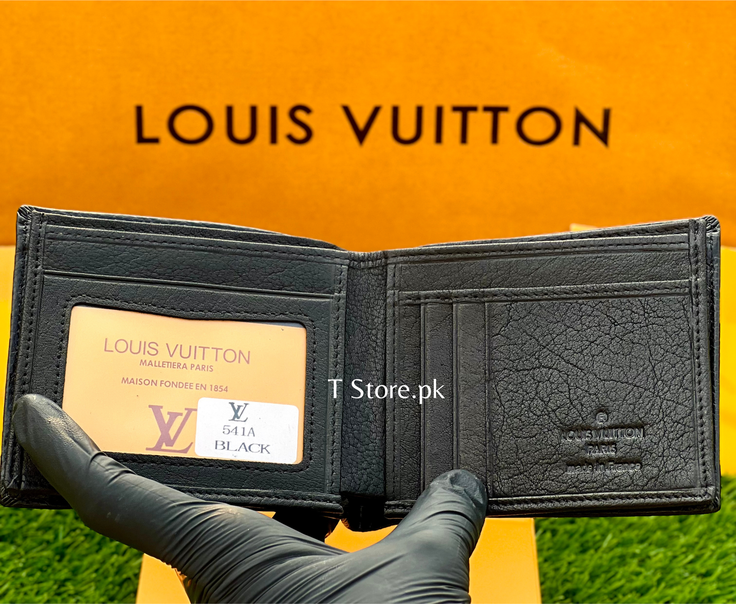 LV Embossed Plain Genuine Leather Wallet