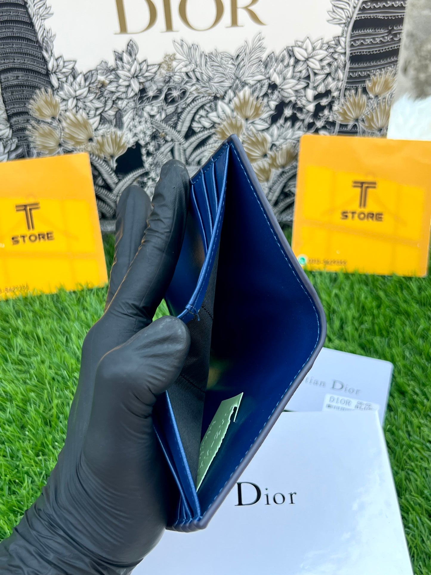Dior Blue Pocket Organizer/Cardholder + Cash Pocket