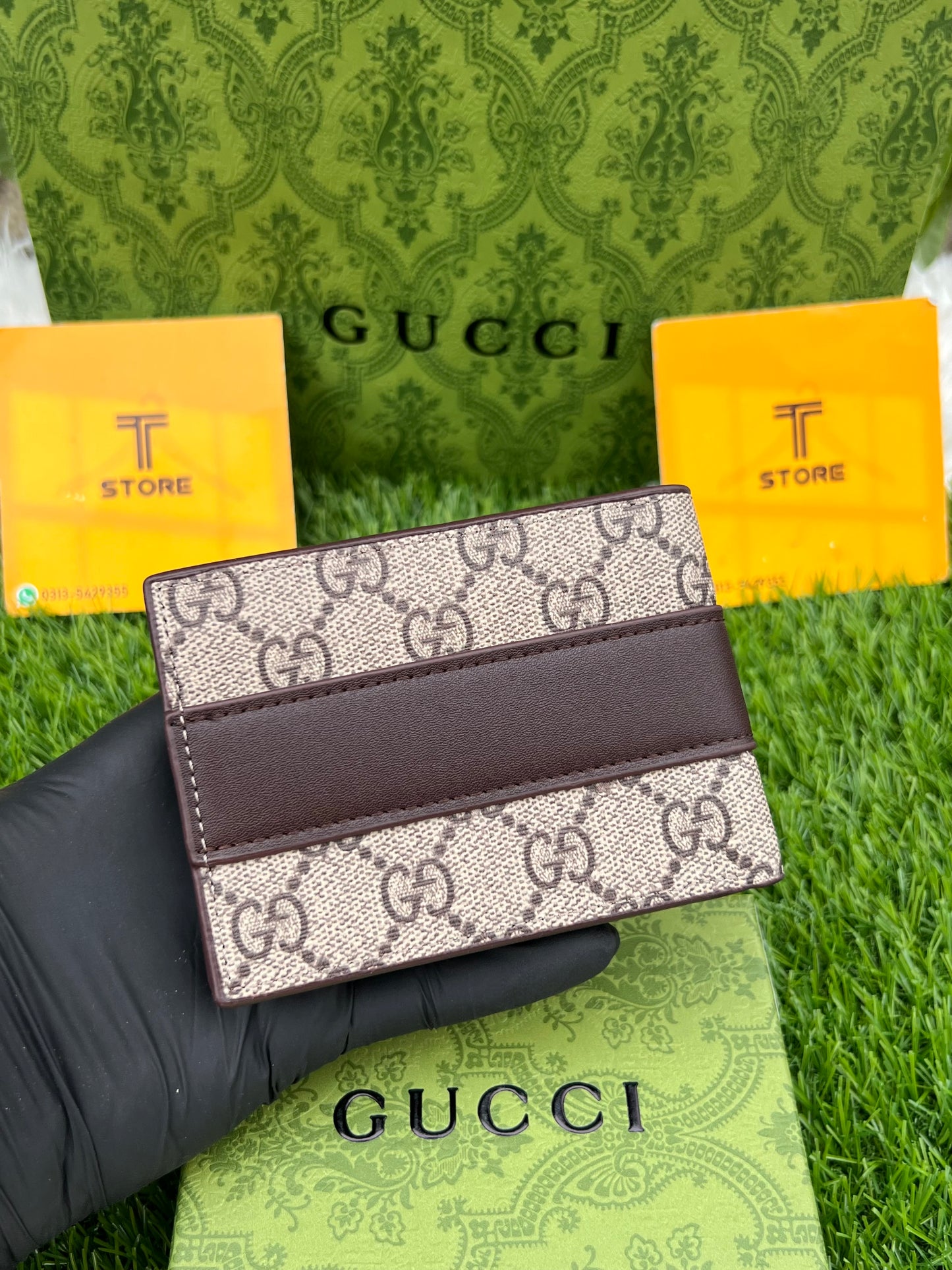 Gucci Middle Brown Strip Wallet