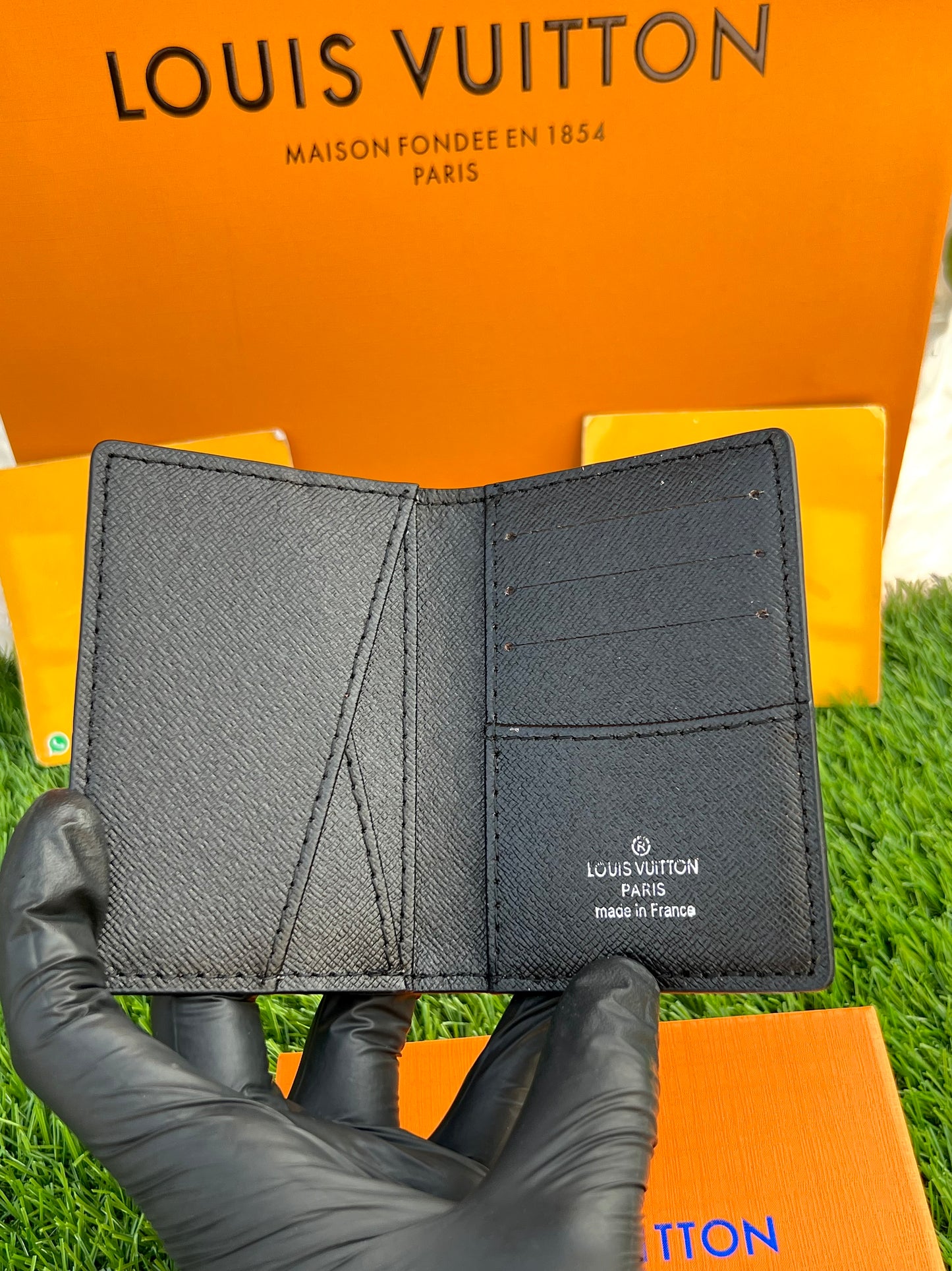 LV Black Check Pocket Organizer/Cardholder