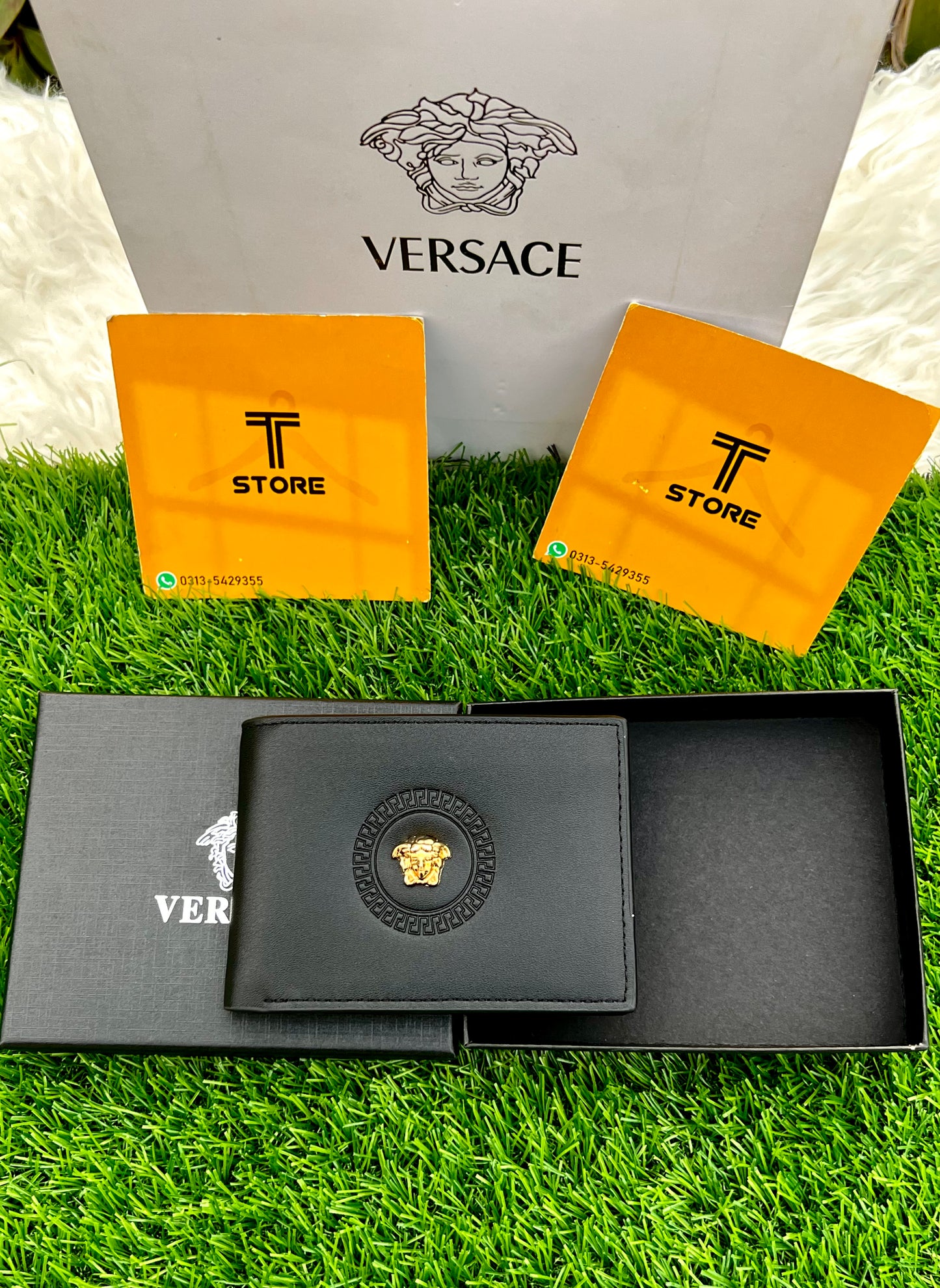 Versace Black Middle Logo Wallet