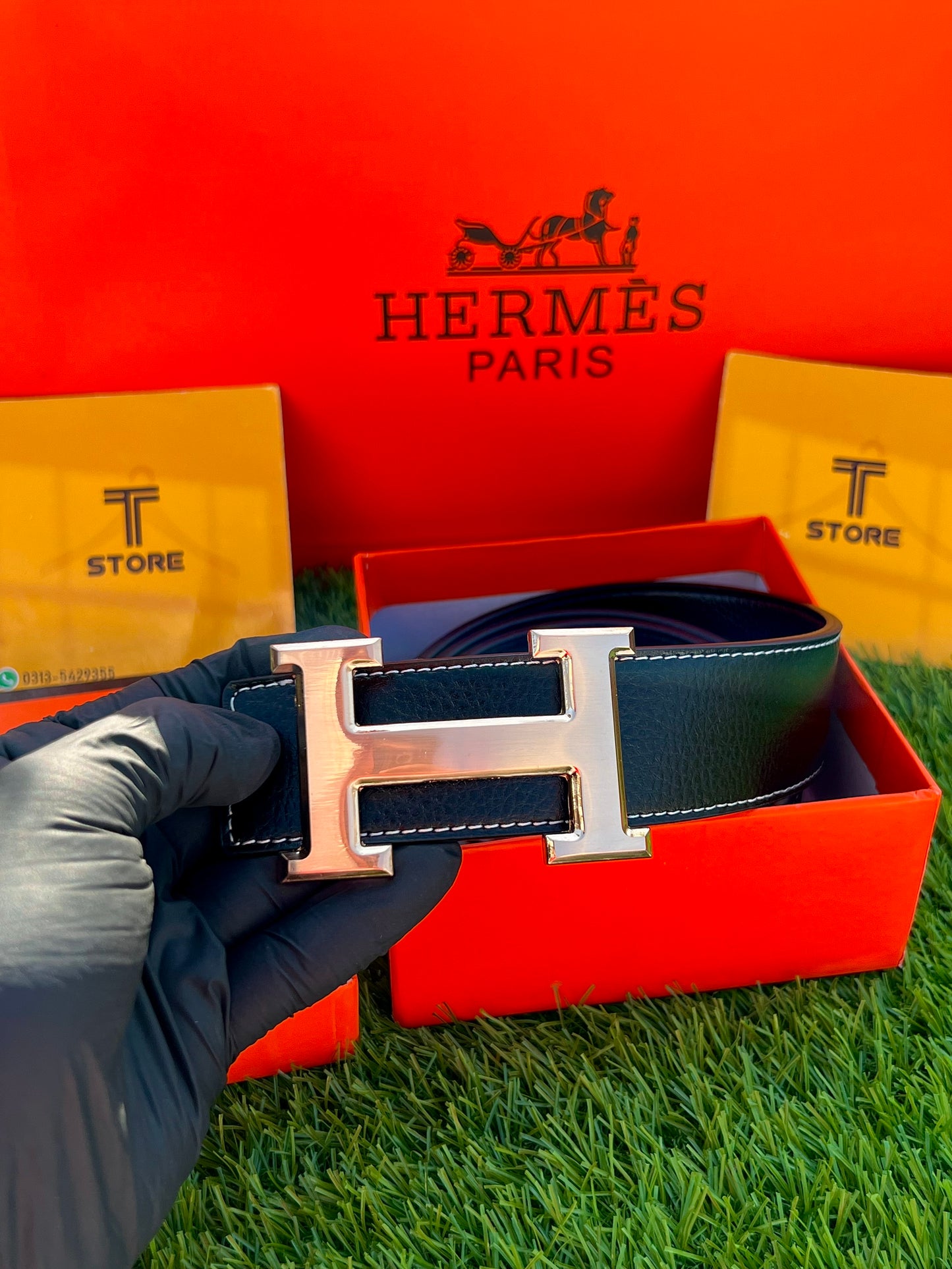 Hermes Golden Buckle Leather Belt