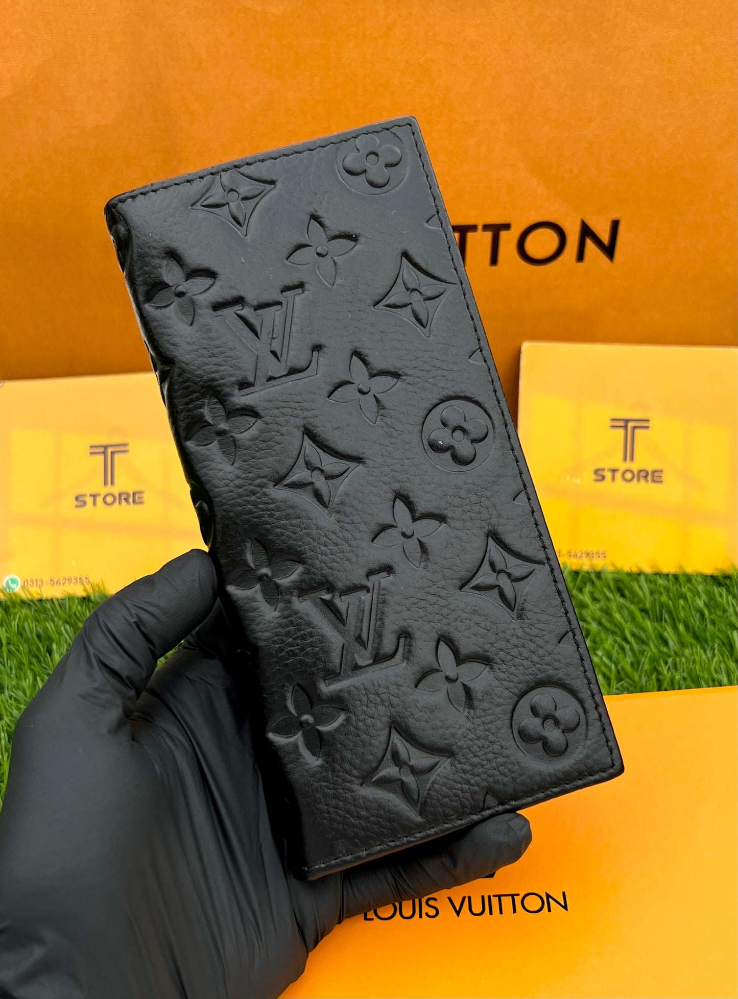 LV Embossed Genuine Leather Long Wallet