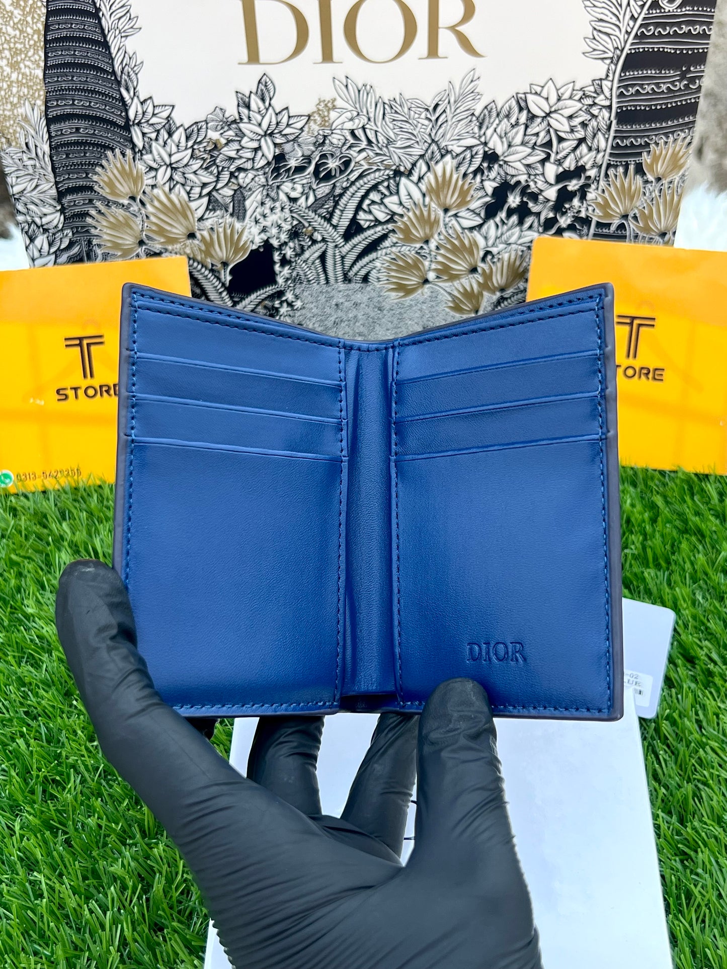 Dior Blue Pocket Organizer/Cardholder + Cash Pocket