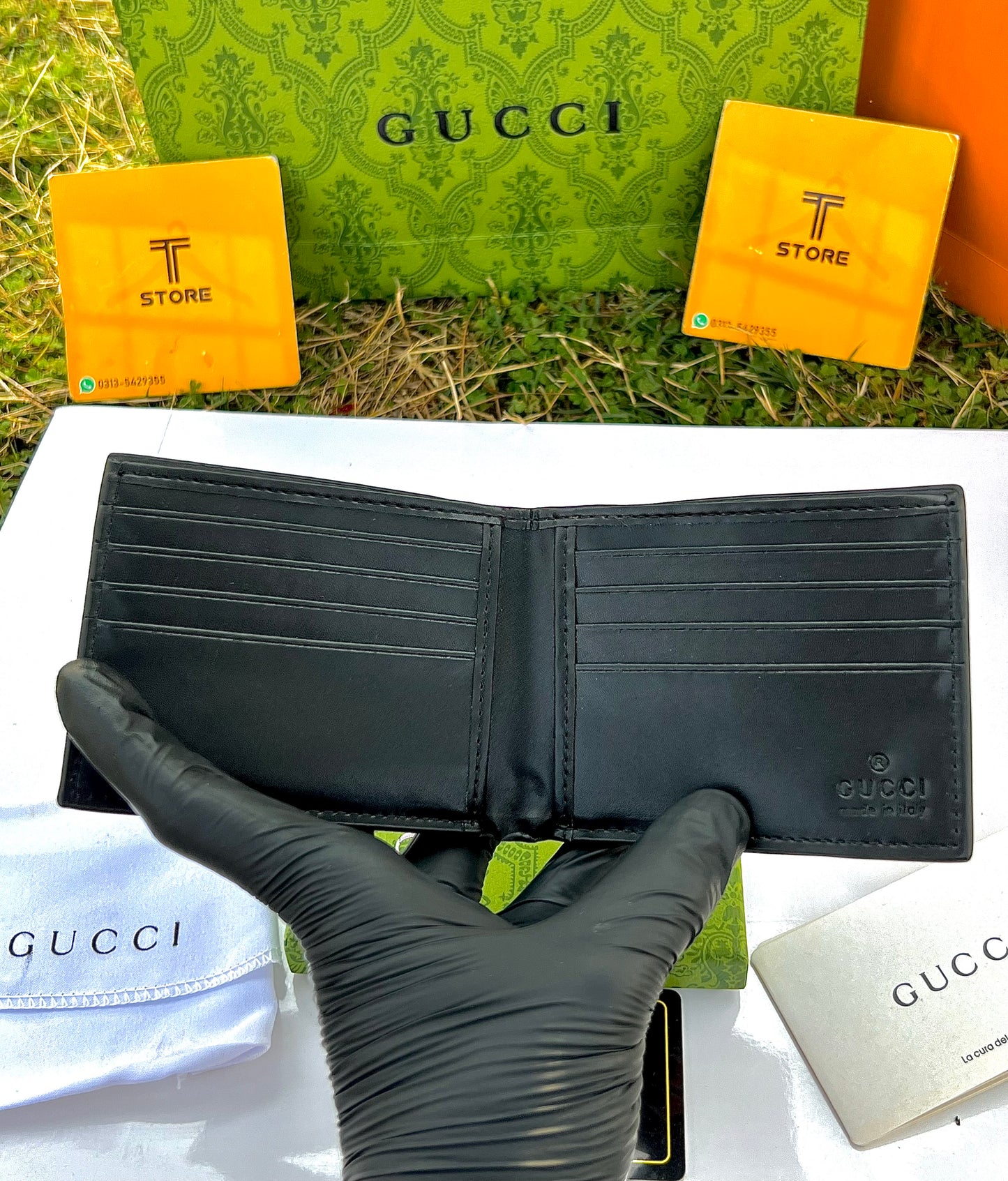 Gucci Black Kingsnake Slim Wallet
