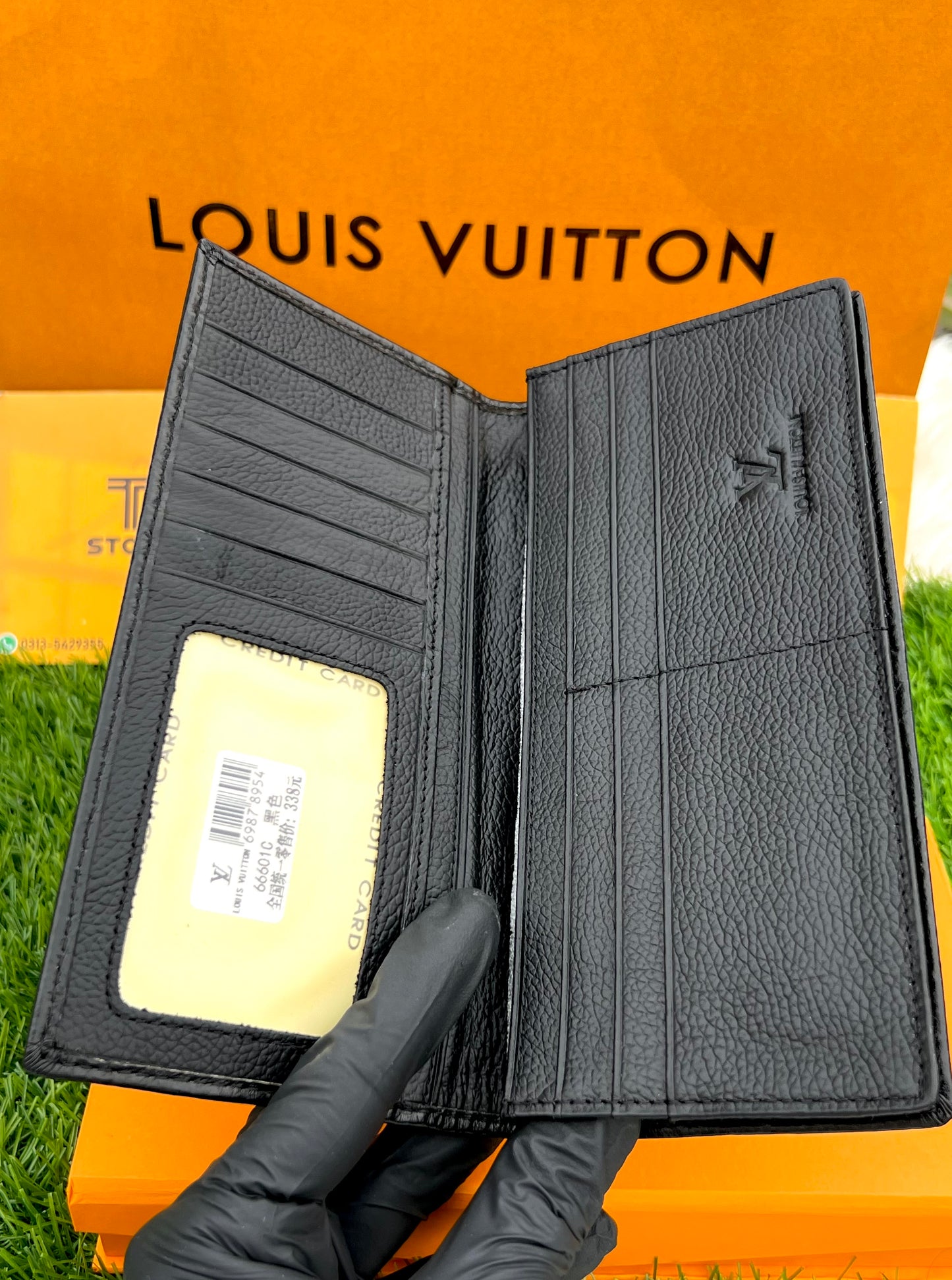 LV Embossed Genuine Leather Long Wallet