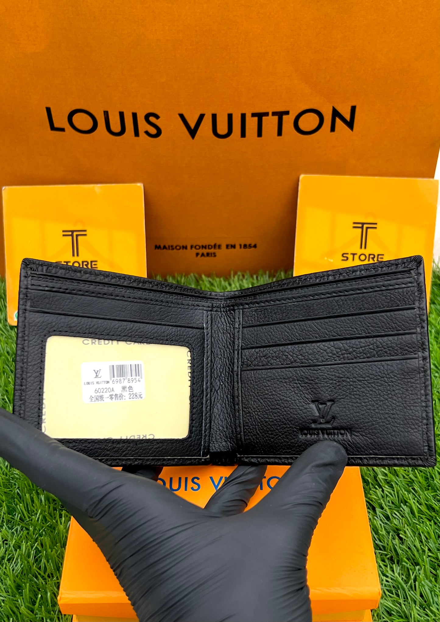 LV Embossed Genuine Leather Wallet