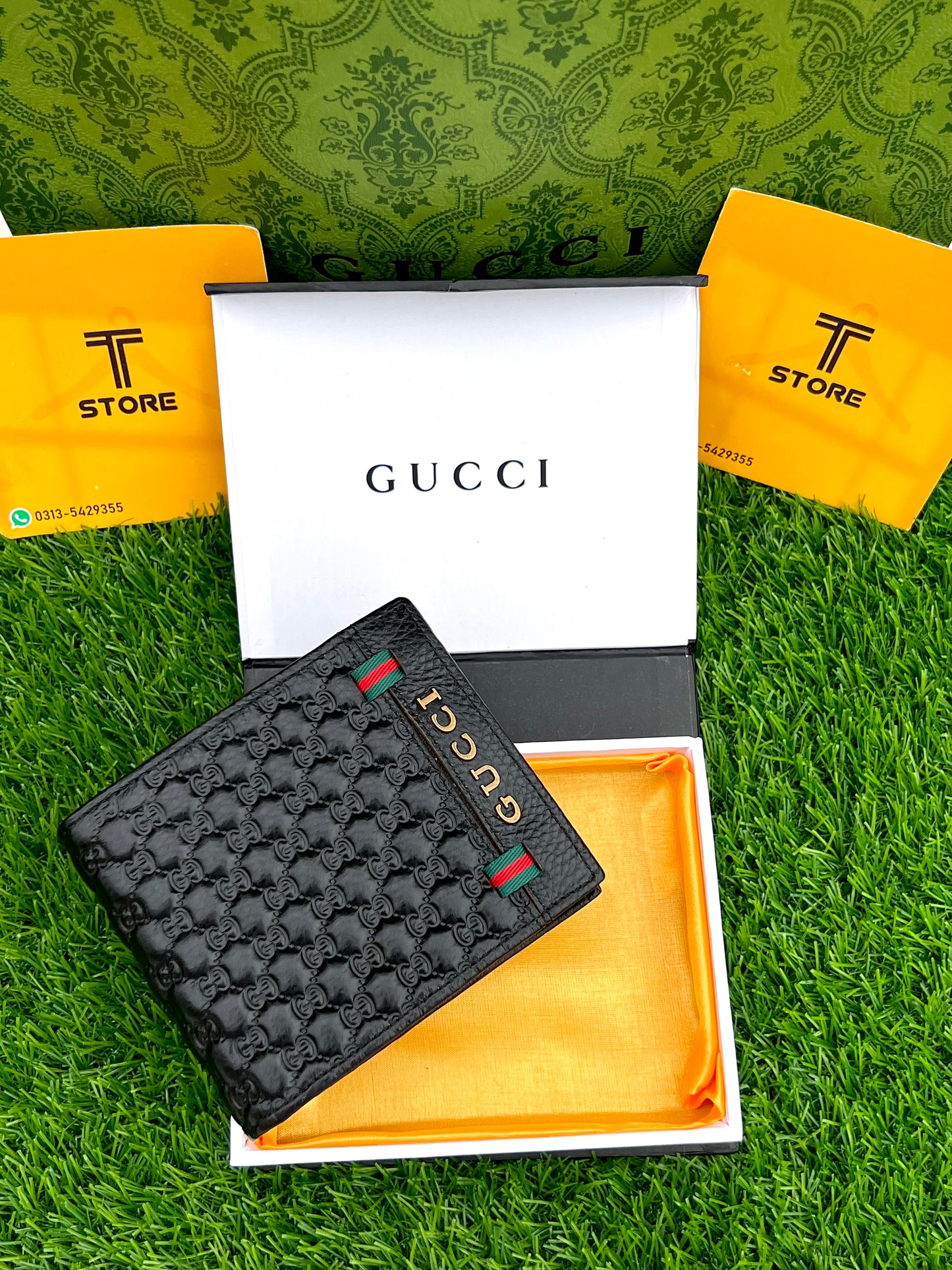 Gucci Small Embossed Logo Genuine Leather Wallet