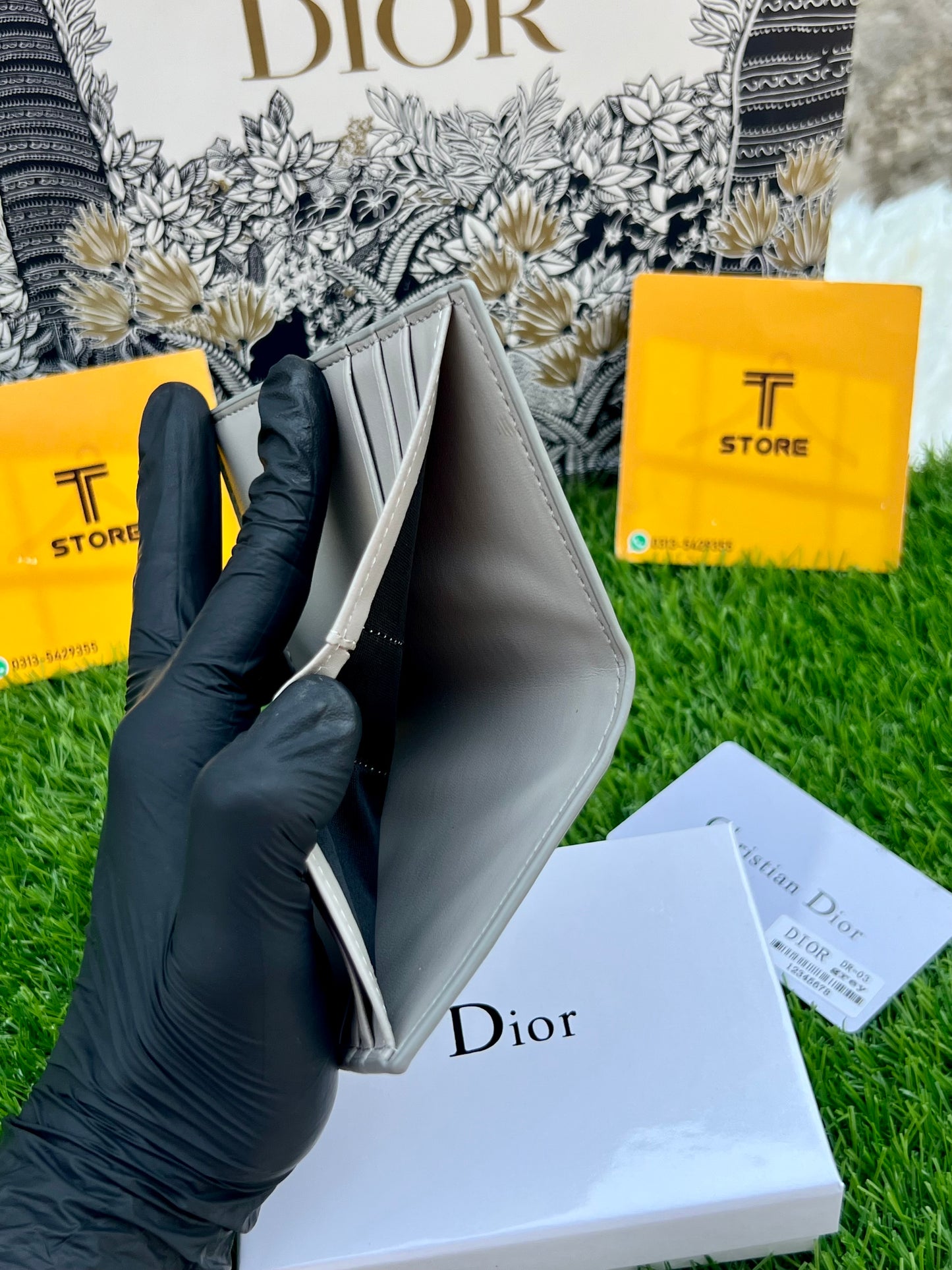 Dior Grey Pocket Organizer/Cardholder + Cash Pocket