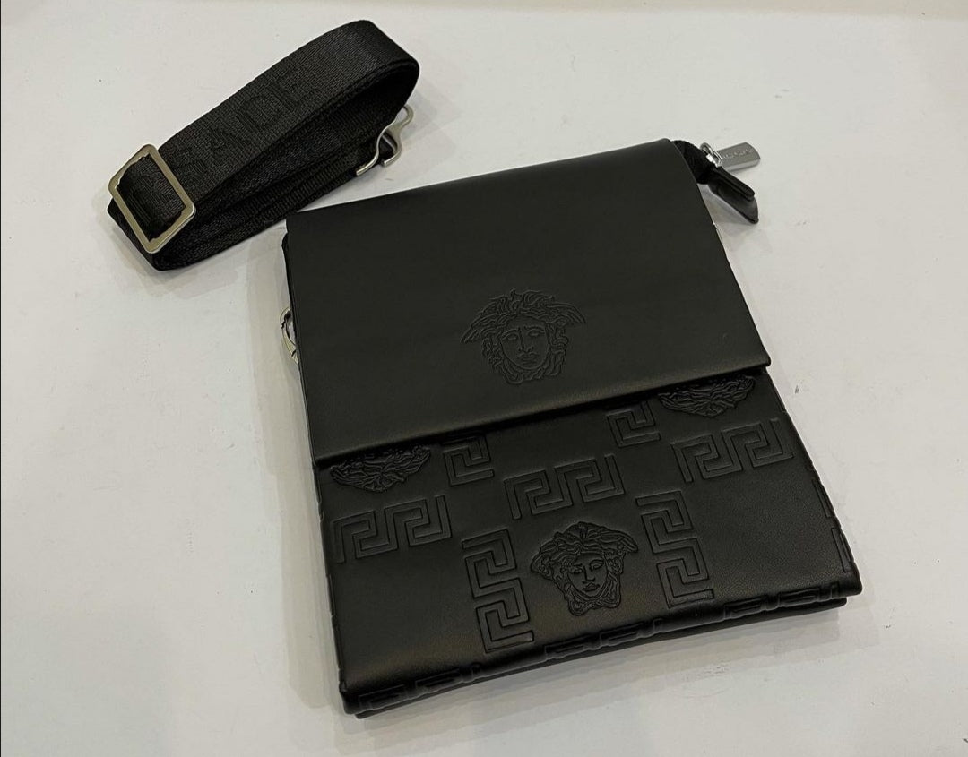 Versace Black Plain Crossbody Bag