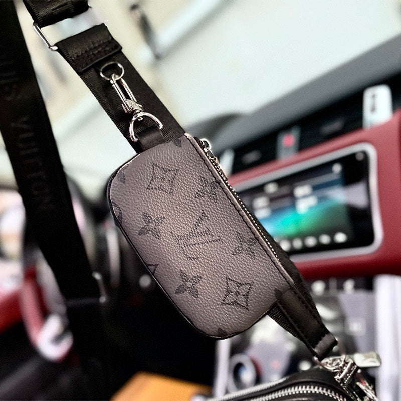 LV Grey Black Monogram Trio Messenger Bag