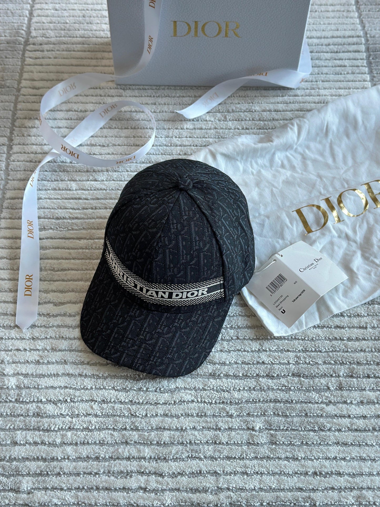 Dior Black Printed Middle Strip Cap