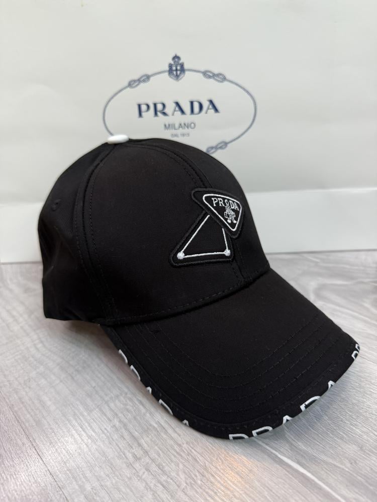 Prada Front Logo Black Printed Cap