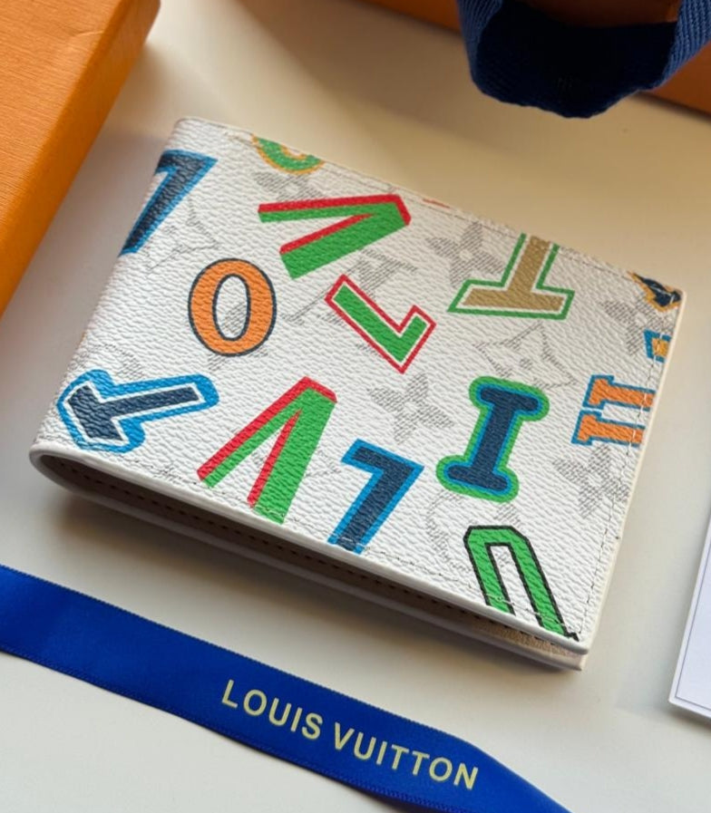 LV White Monogram Printed Wallet