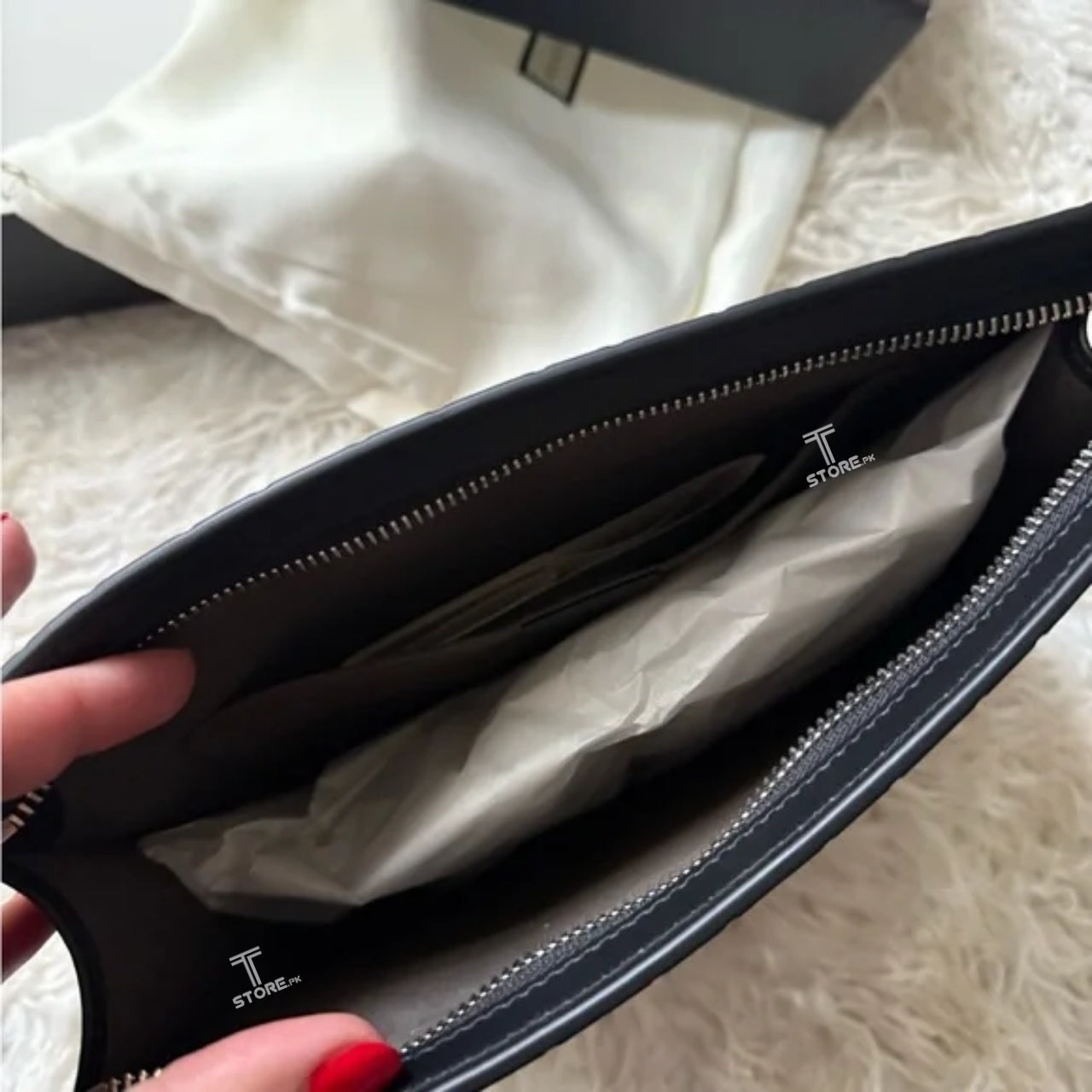 Gucci Embossed Strips Pochette Men's Clutch