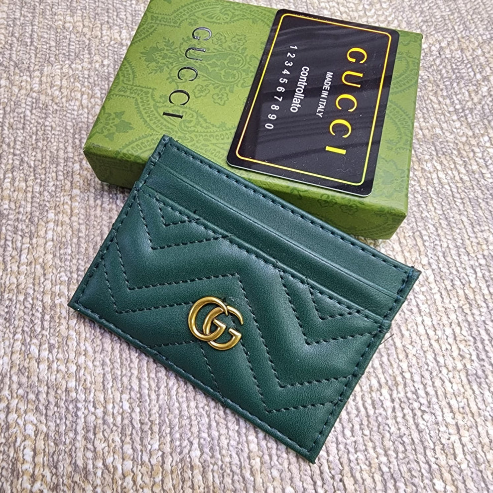 Gucci Green Plain Logo Cardholder