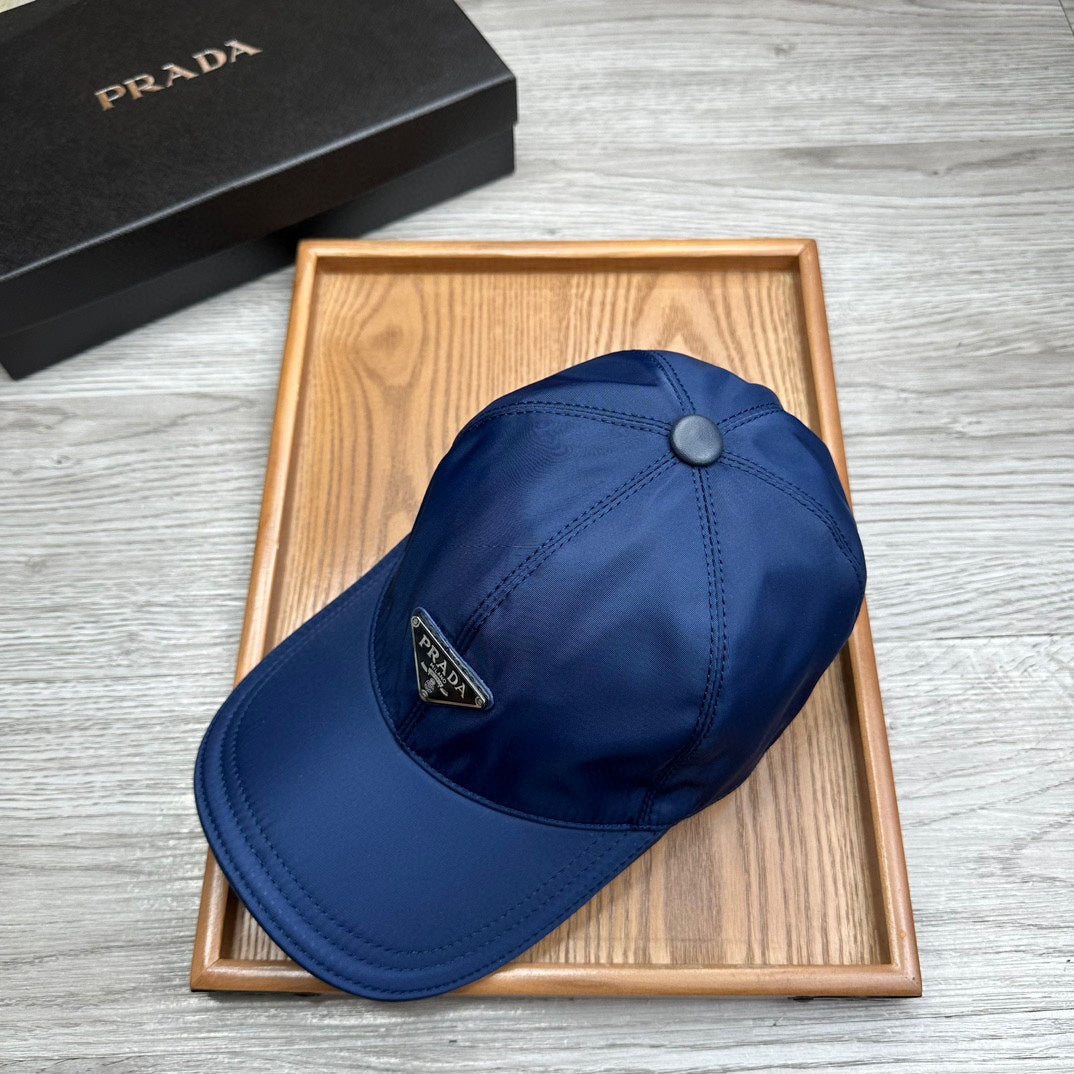Prada Plain Front Logo Blue Cap
