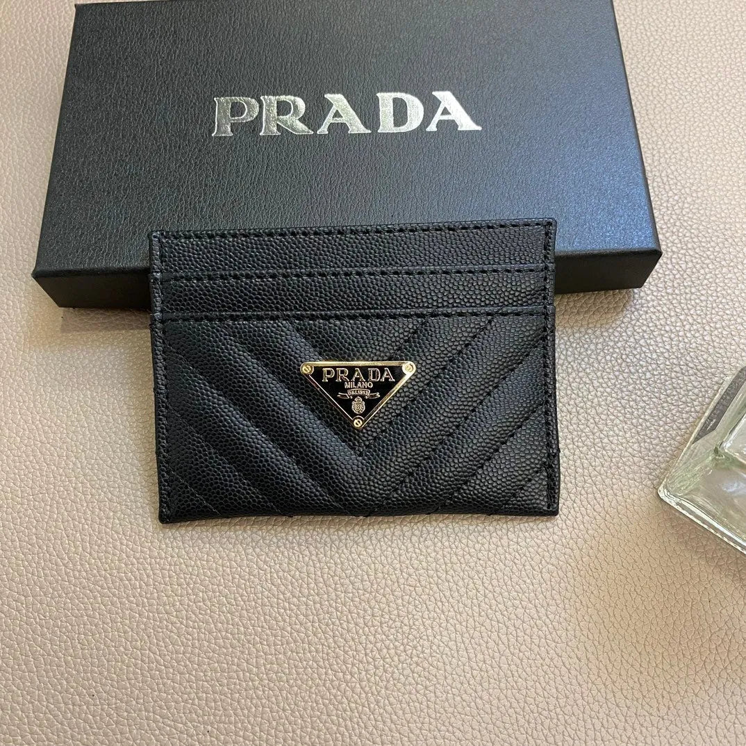 Prada Black Plain Logo Cardholder