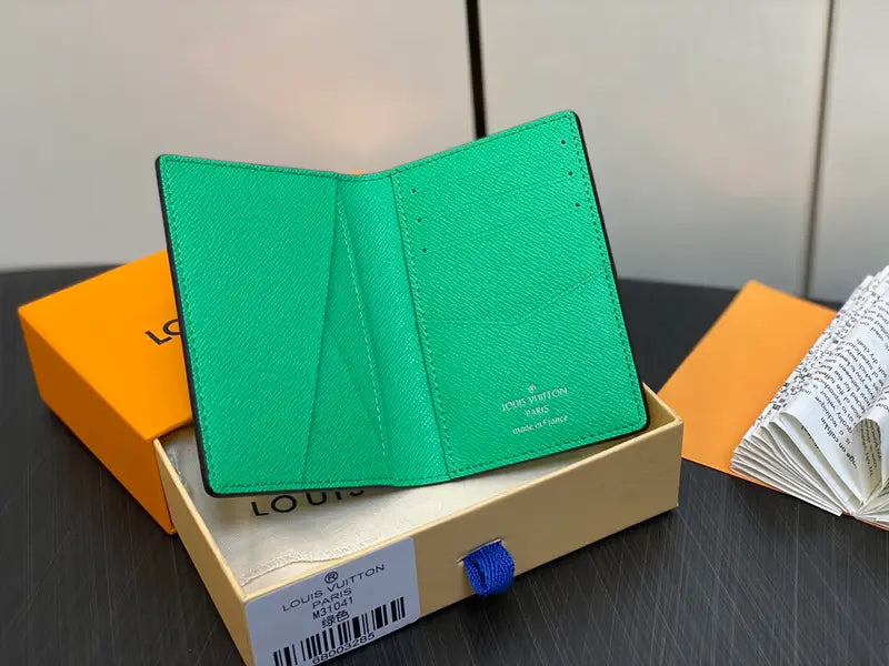 LV Green Flower Pocket Organizer/Cardholder