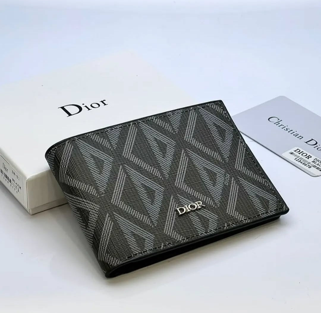 Dior Black Grey Printed Wallet