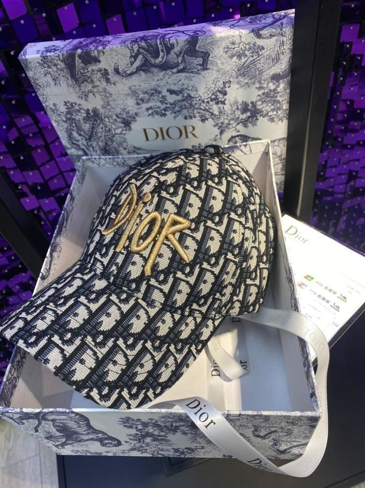 Dior Printed Embroidered Blue Cap