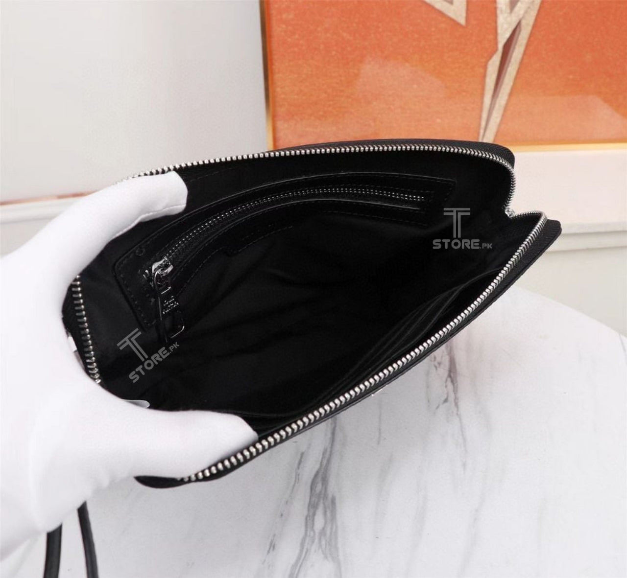 YSL Black Leather Men's Handbag