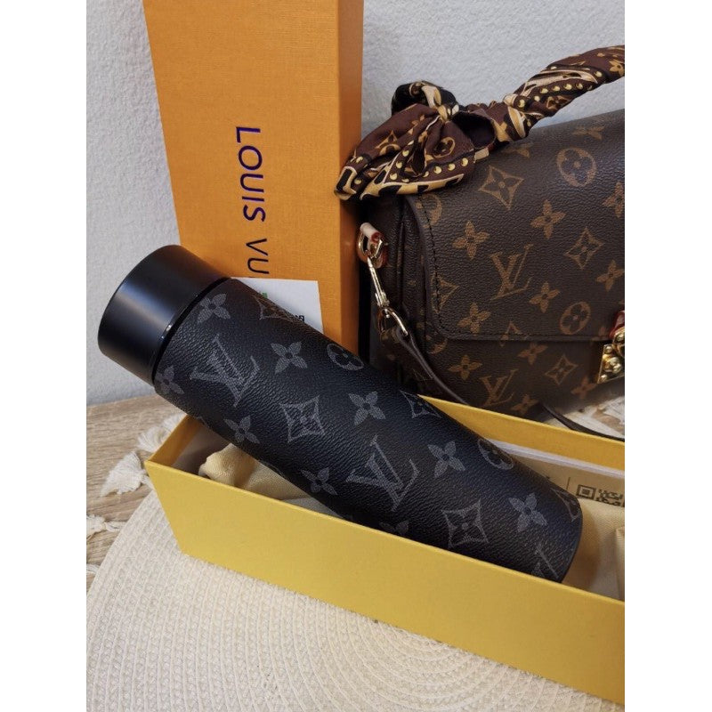 LV Monogram Black Thermo Flask LED Display Temperature Bottle