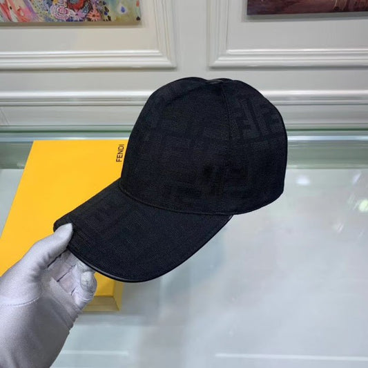 Fendi Logo Printed Black Cap