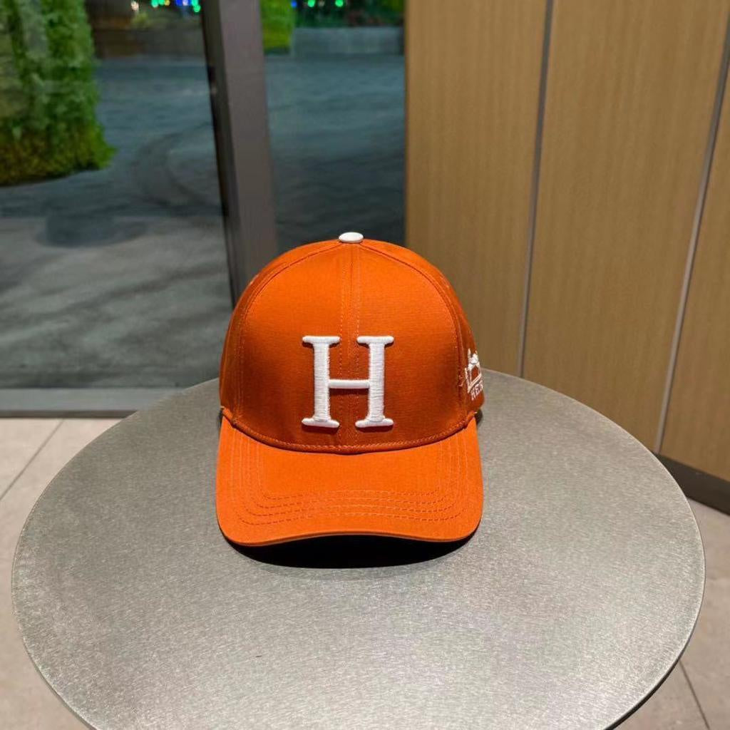 Hermes Logo Printed Red Cap