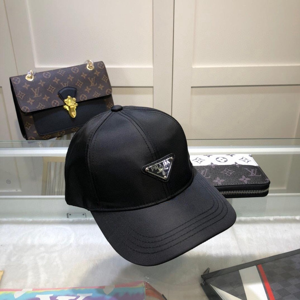 Prada Plain Front Logo Black Cap